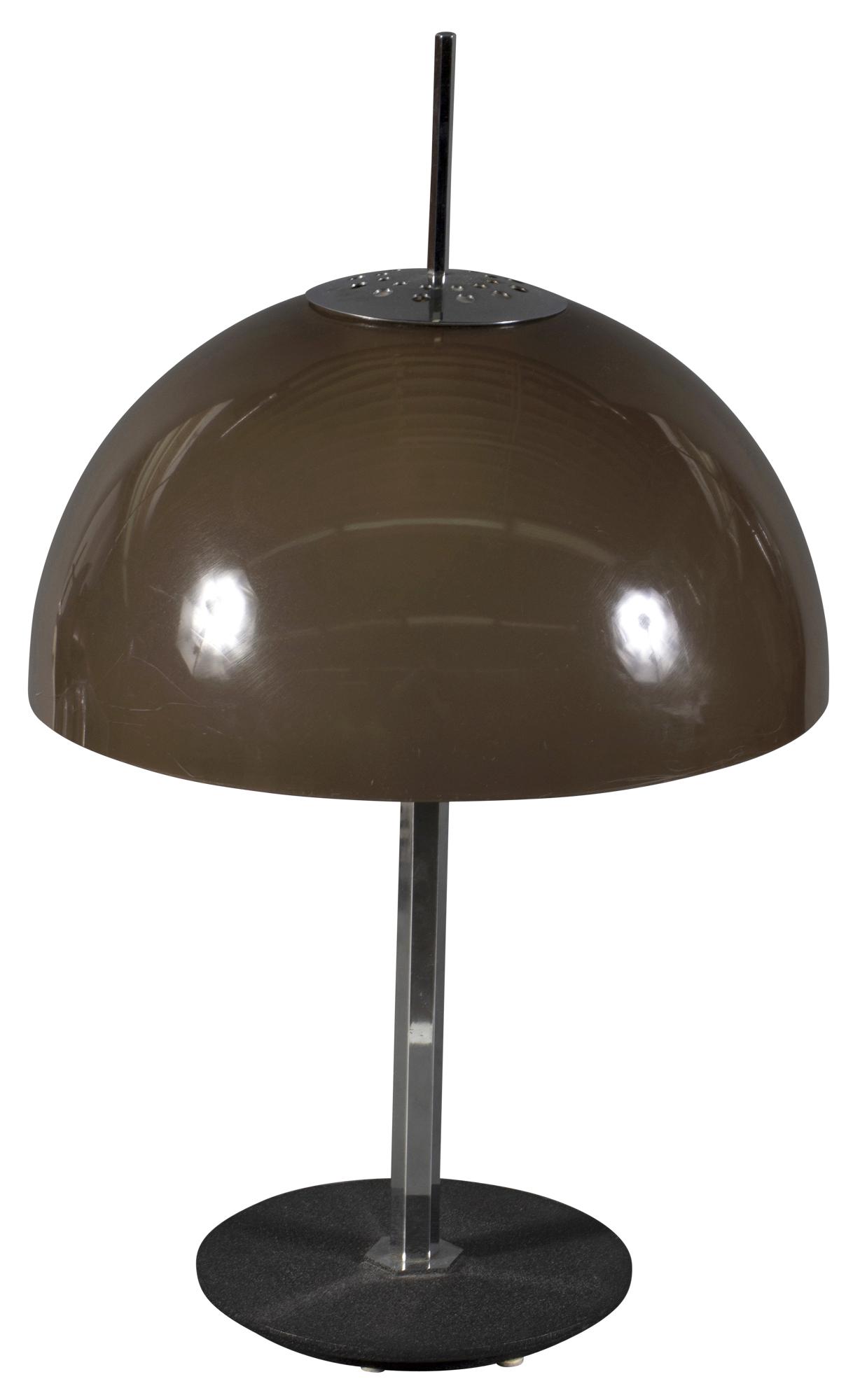 Gino Sarfatti Chromed Metal, Steel and Arcylic Model 584 Lamp: Gino Sarfatti Chromed Metal, Steel and Arcylic Model 584 Lamp For Arteluce, designed 1957 Height 23 inches, diameter 14 inches. C Private Collection of a Hamptons Family Estate