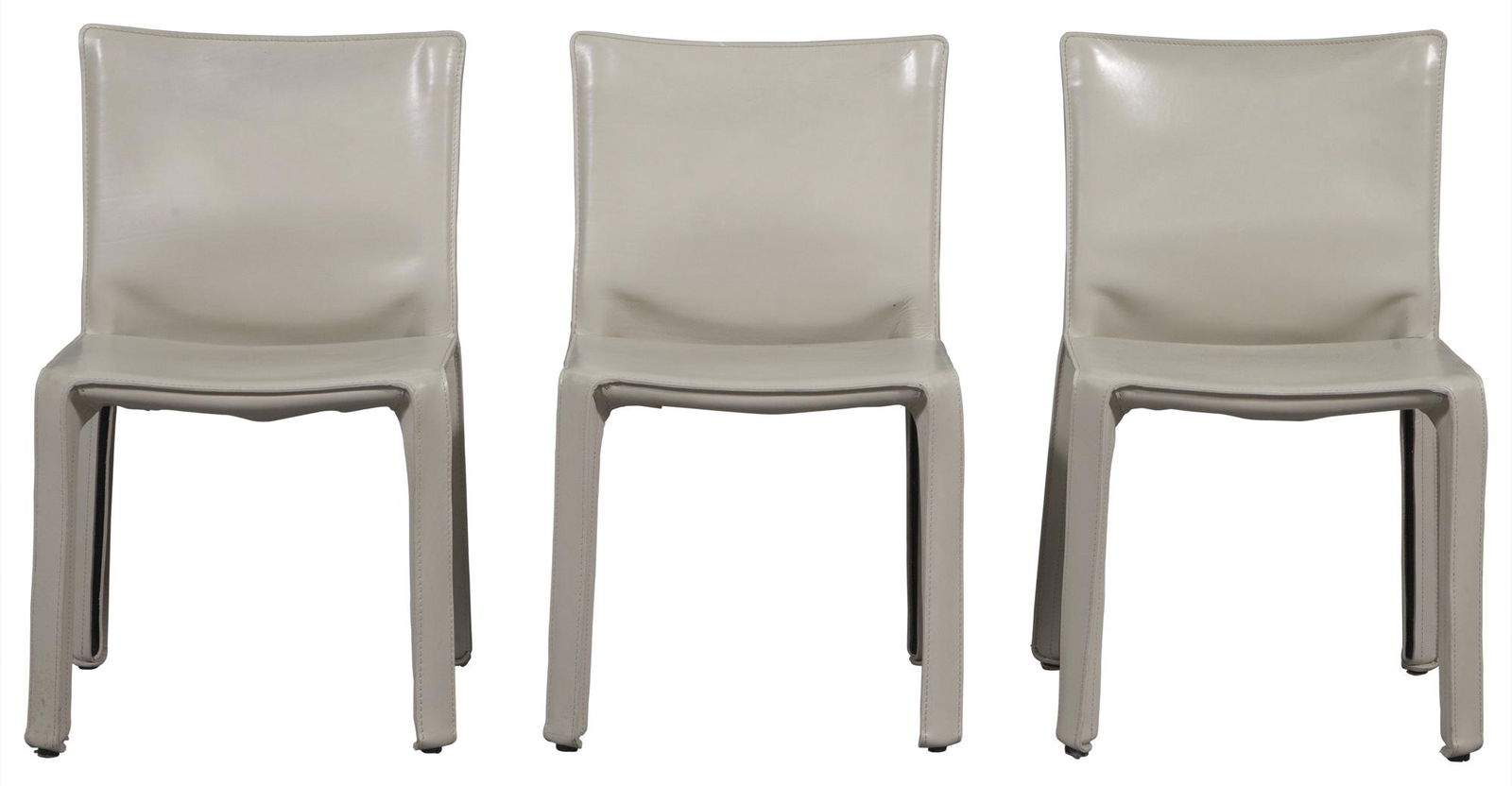 Set of Three Mario Bellini Leather Cab Model 412 Side Chairs (1 of 4)