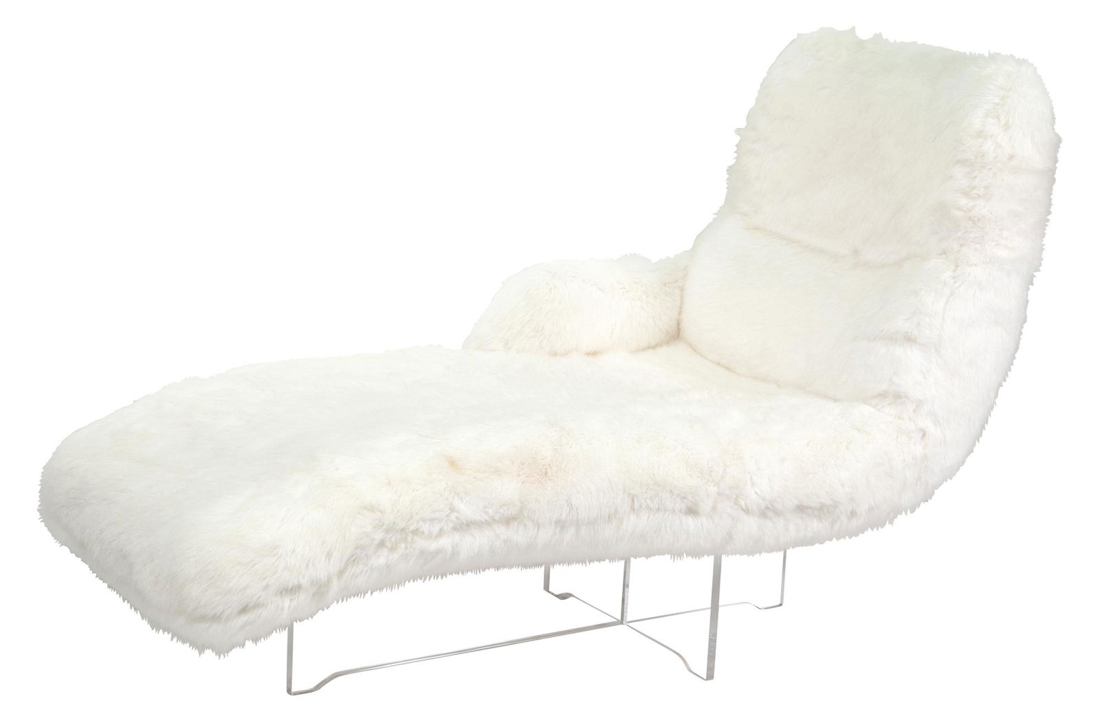 Vladimir Kagan Style Acrylic and Uphlostered Chaise Longue (1 of 7)