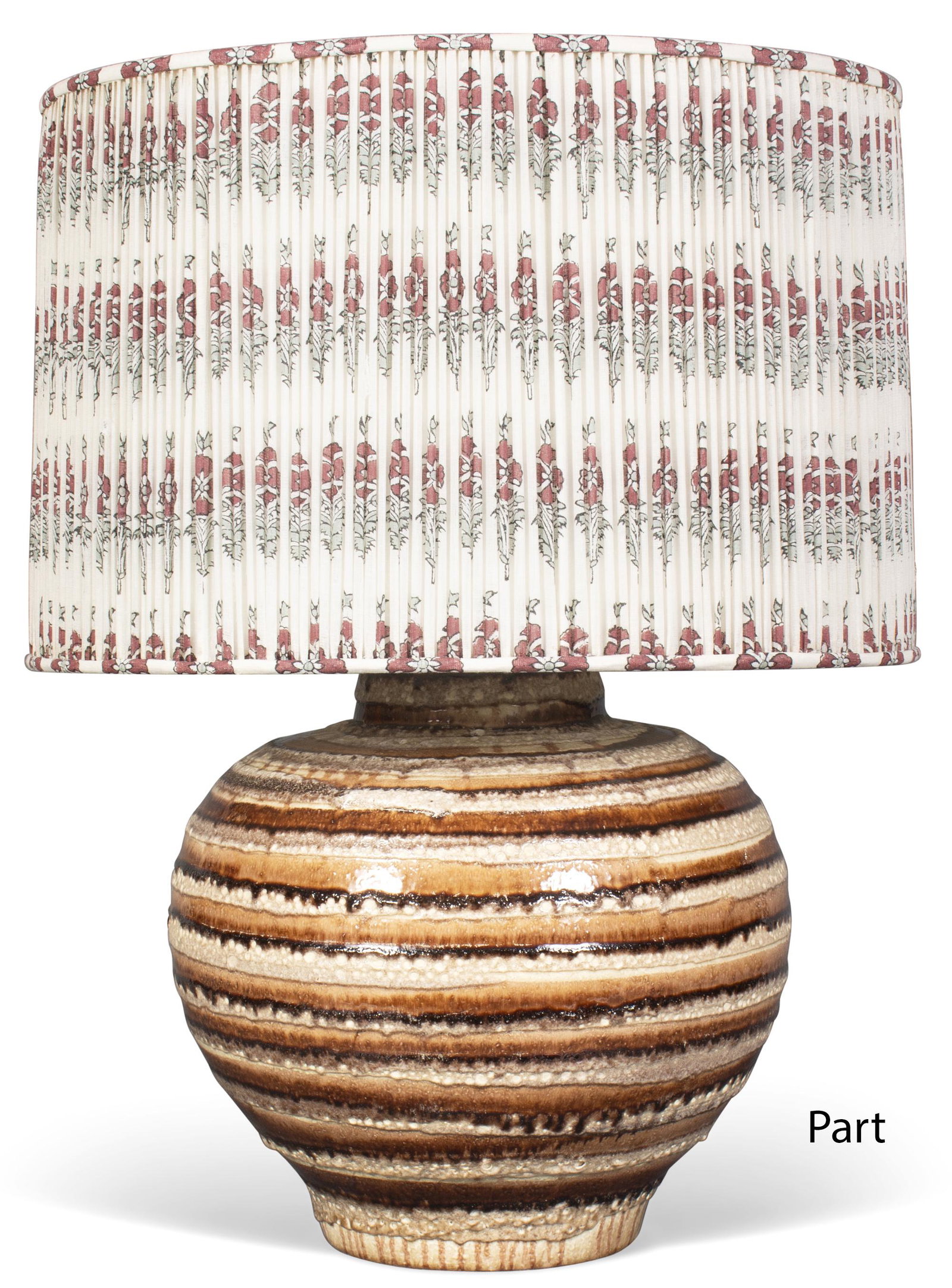 Pair of Glazed Ceramic Lamps: Pair of Glazed Ceramic Lamps Modern Height 17 inches, diameter 15 inches. C Private Collection of a Hamptons Family Estate