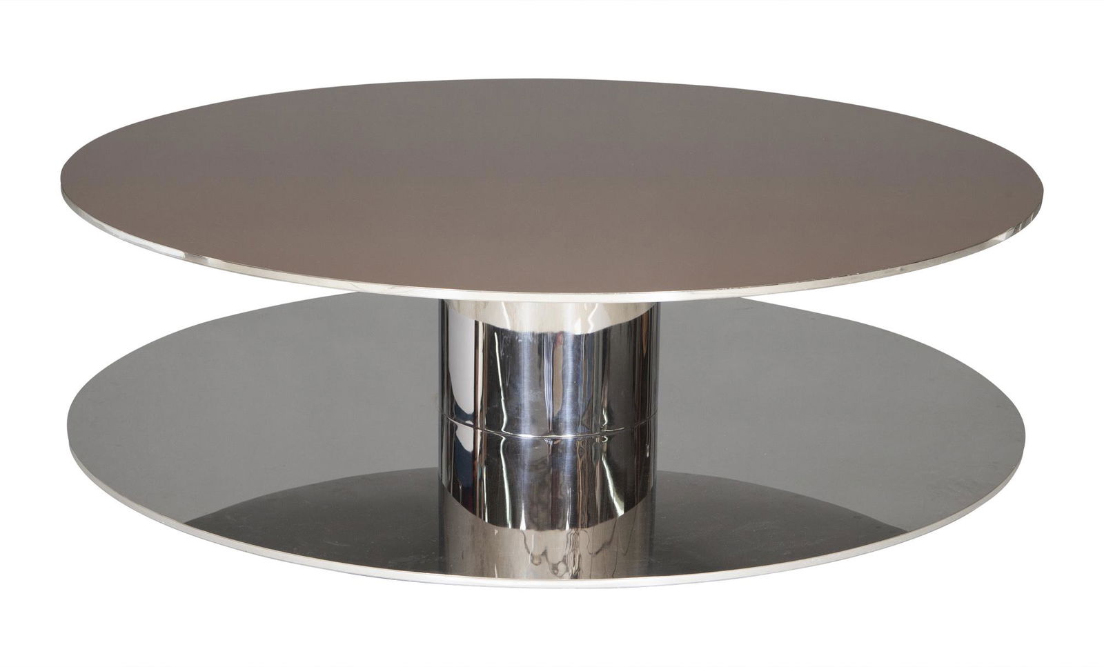 Martin Szekely Stainless Steel Flat Round Coffee Table: Martin Szekely Stainless Steel Flat Round Coffee Table 2005, Number 3 from an edition of 8 plus 2 artist proofs and 2 prototypes Height 15 3/4 inches, diameter 58 1/2 inches. C Private Collection of a