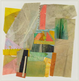 Abe Ajay American, 1919-1998 Dimension X 3, 1984: Abe Ajay American, 1919-1998 Dimension X 3, 1984 Signed and dated Ajay 84 (ll) Watercolor and paper collage on paper 8 x 7 1/2 inches (20.3 x 19 cm) Provenance: Sid Deutsch Gallery, New York C