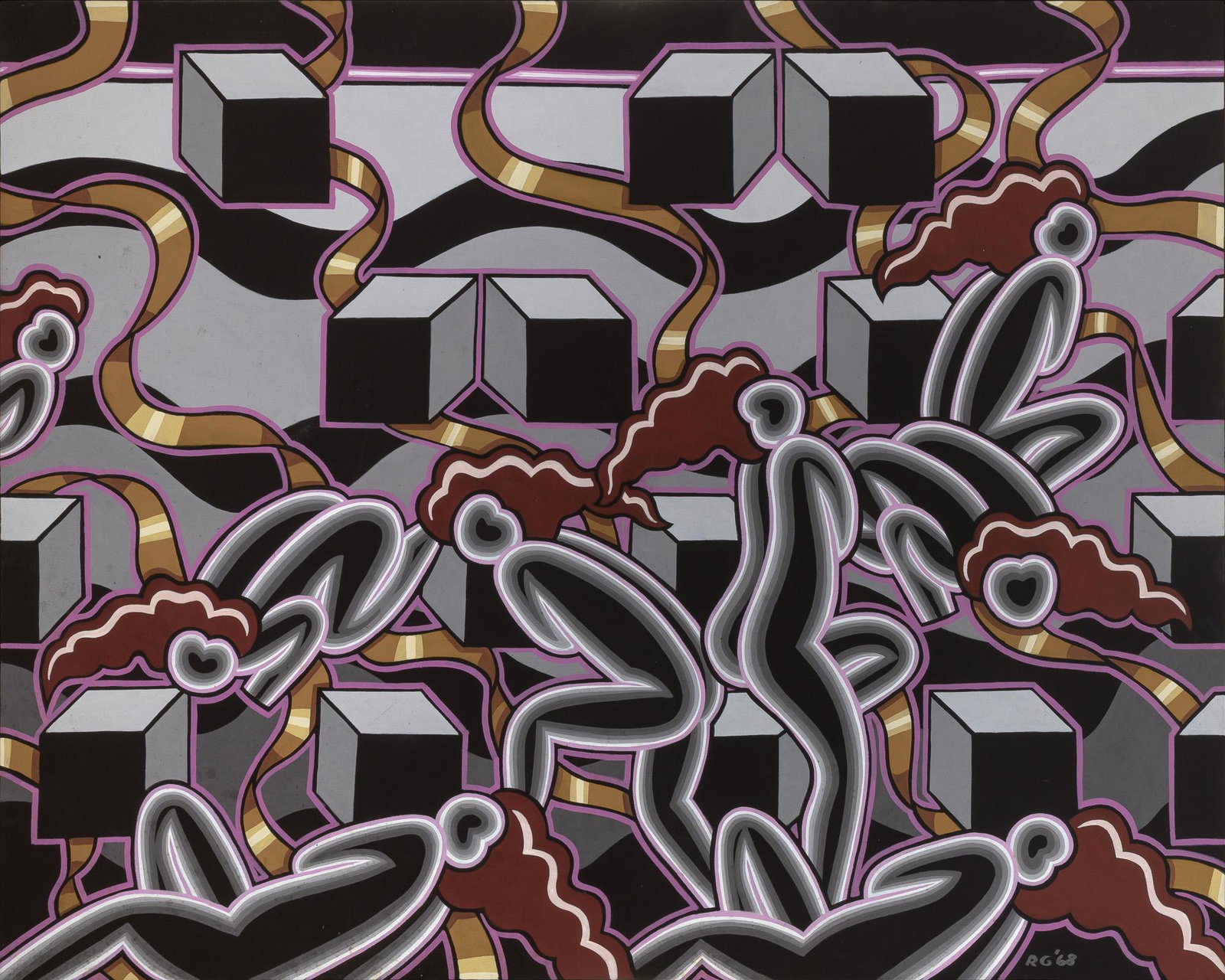 Robert P. Gordy American, 1933-1986 Boxville Tangle, 1968: Robert P. Gordy American, 1933-1986 Boxville Tangle, 1968 Initialed and dated RG '68 (ll) Oil on canvas 48 x 60 inches (122 x 152.5 cm) Private collection, New York C Private Collection