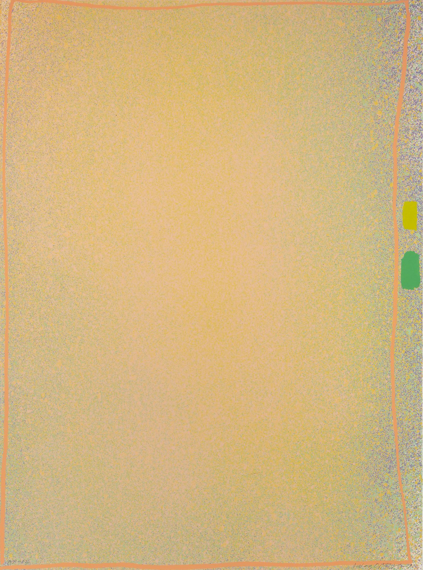 Jules Olitski YELLOW/GREEN WITH FLESH Color screenprint, from Graphic Suite I, framed (1 of 4)