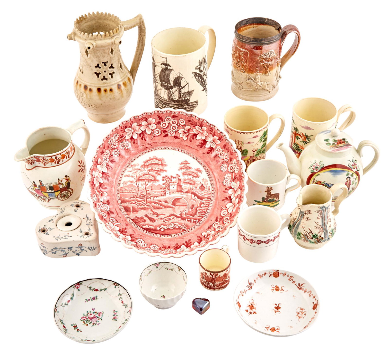 Group of Ceramic Table Articles; Together with Three Chinese Export Articles (1 of 3)