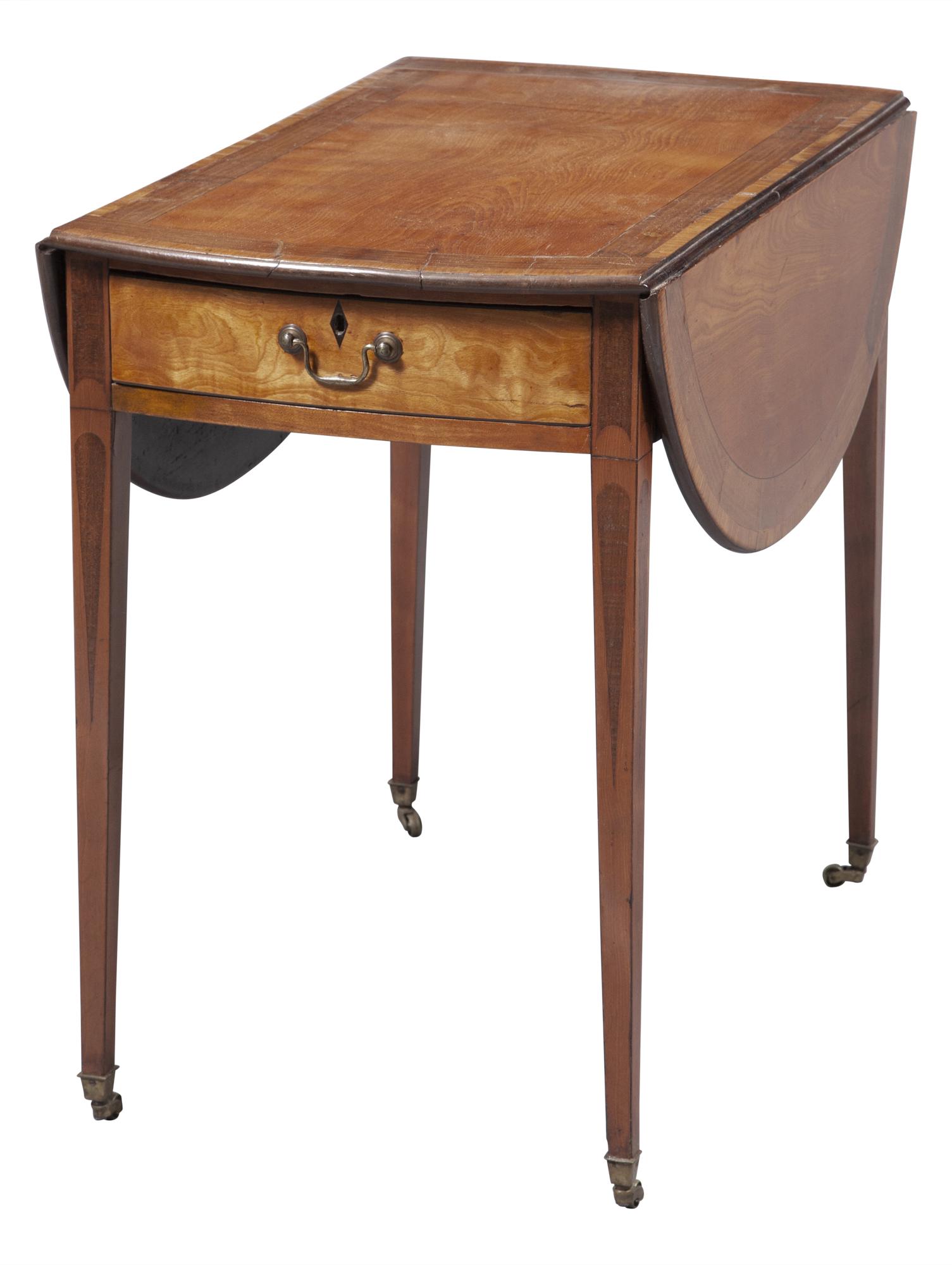 George III Banded Satinwood and Mahogany Pembroke Table (1 of 5)