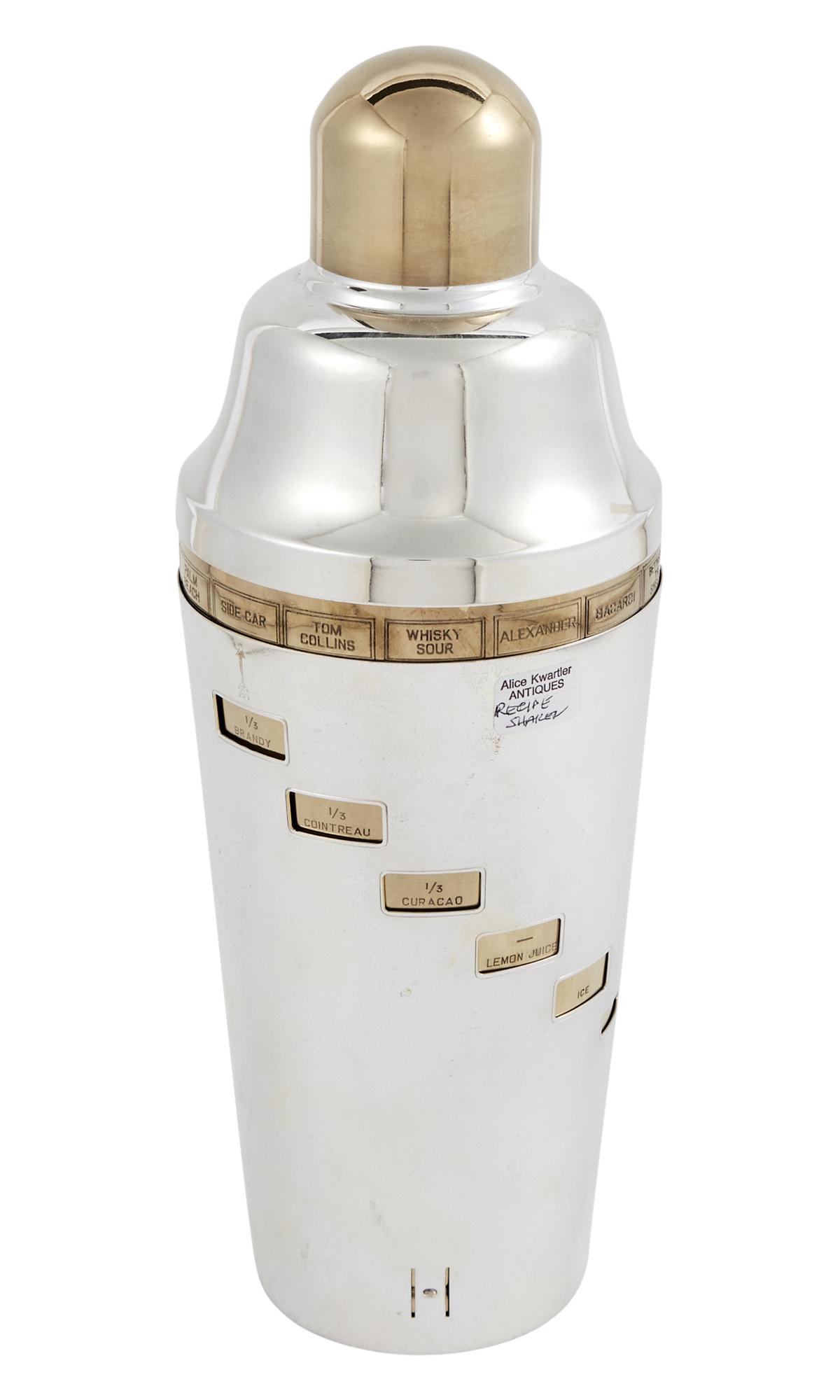 Novelty Napier Silver Plated Recipe Cocktail Shaker (1 of 3)