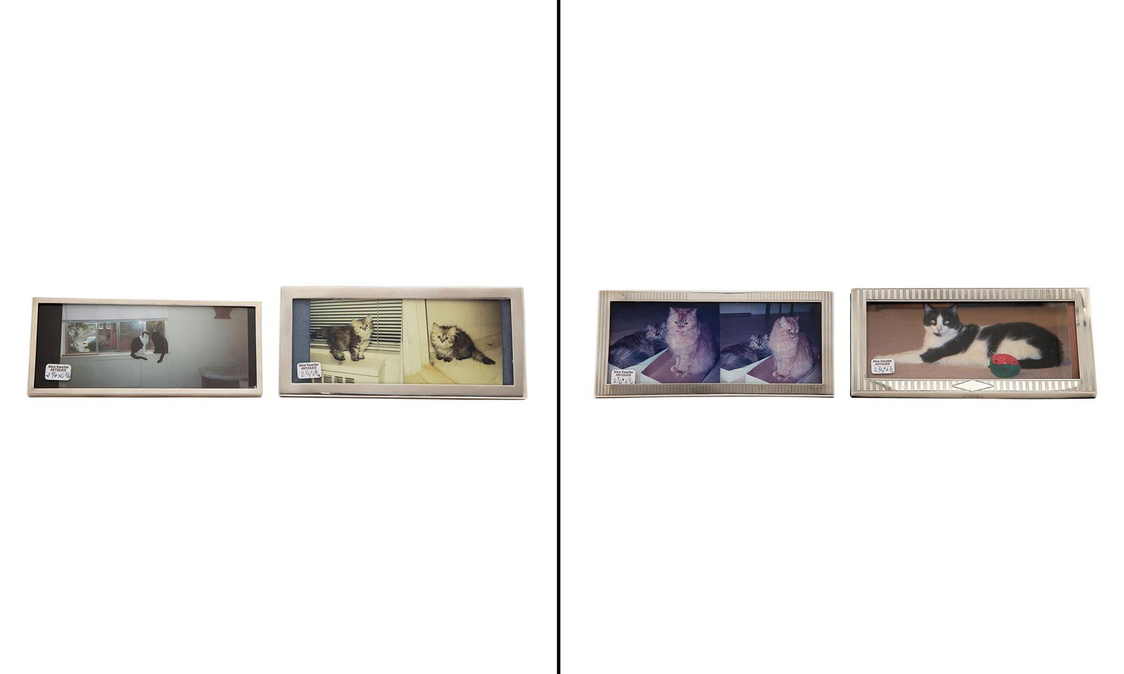 Four American Sterling Silver Picture Frames: Four American Sterling Silver Picture Frames 20th Century, including one marked Lebkeucher & Co., and another marked Currier & Roby Height of largest 3 5/8 inches, width 7 3/4 inches. C The Alice Kwar