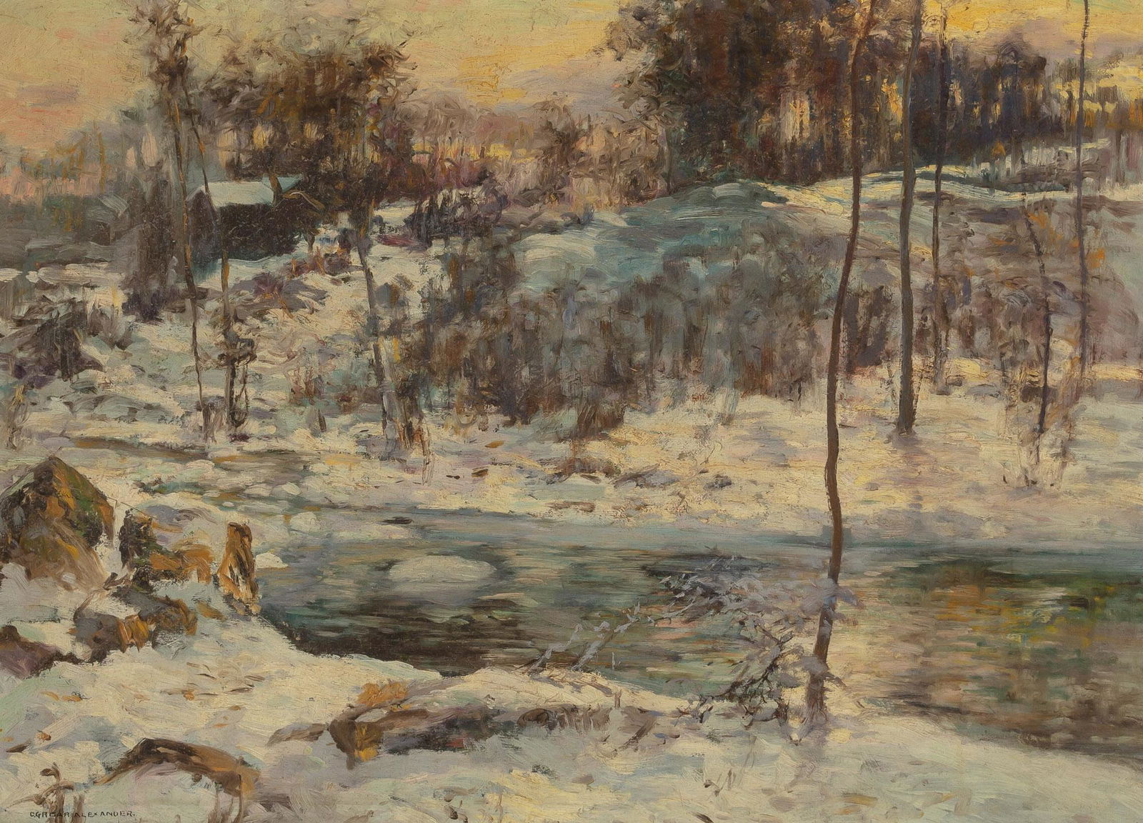 Clifford Grear Alexander American, 1870-1954 River View in Winter (1 of 4)