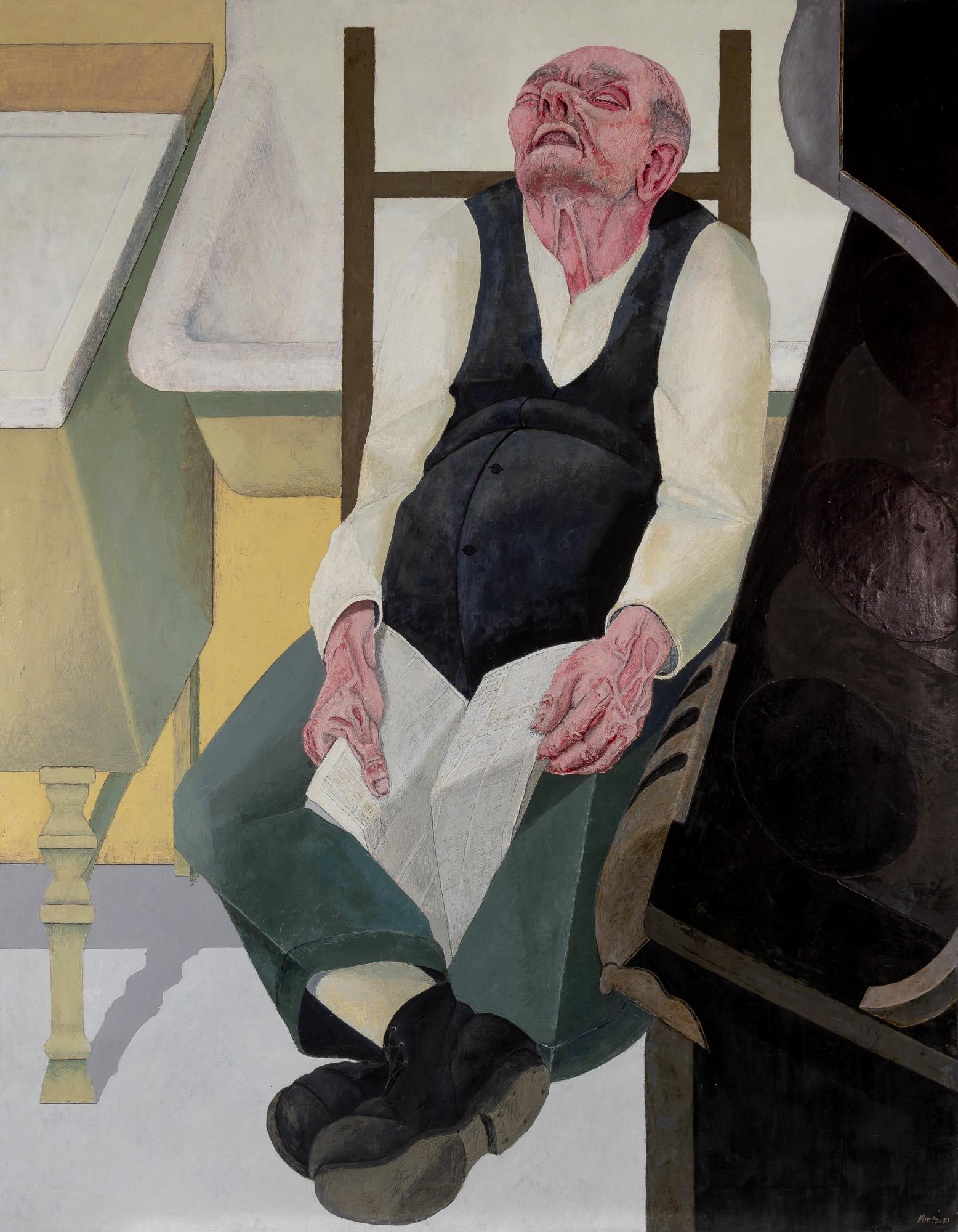 Raymond Mintz American, b. 1925 Man with Newspaper, 1951 (1 of 4)