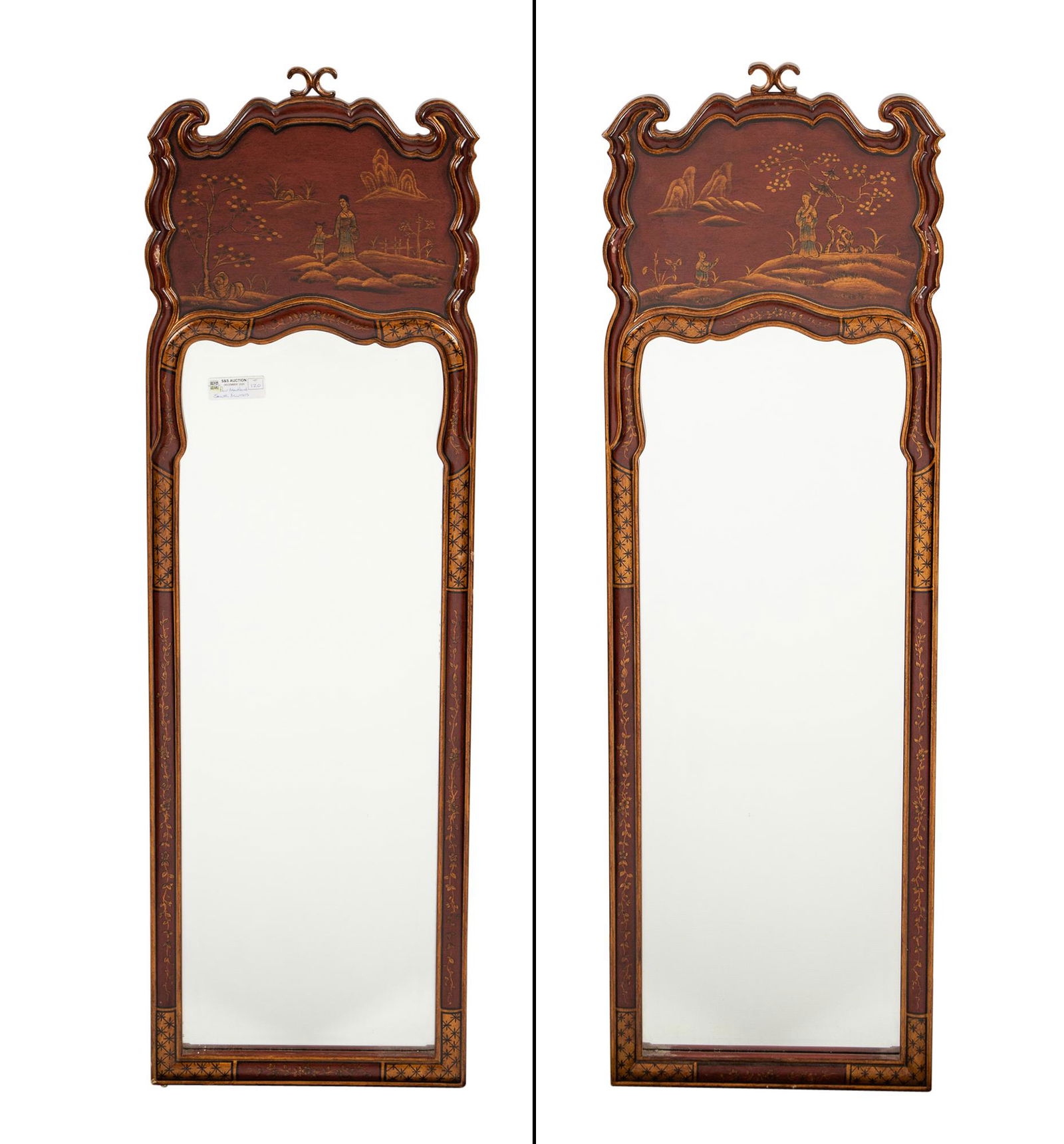 Pair of Chinoiserie Decorated Mirrors (1 of 8)