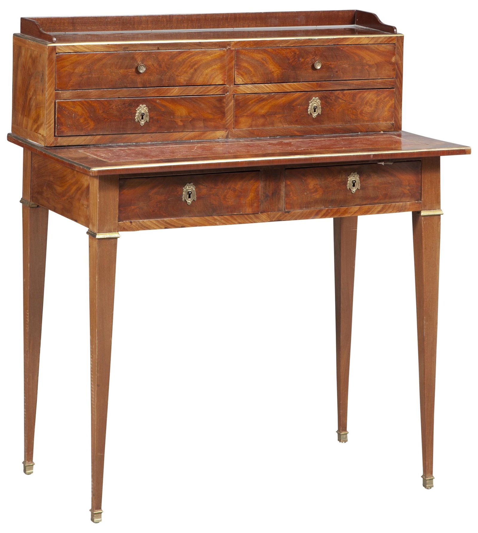 Louis XVI Style Mahogany and Brass Mounted Lady's Writing Desk (1 of 5)