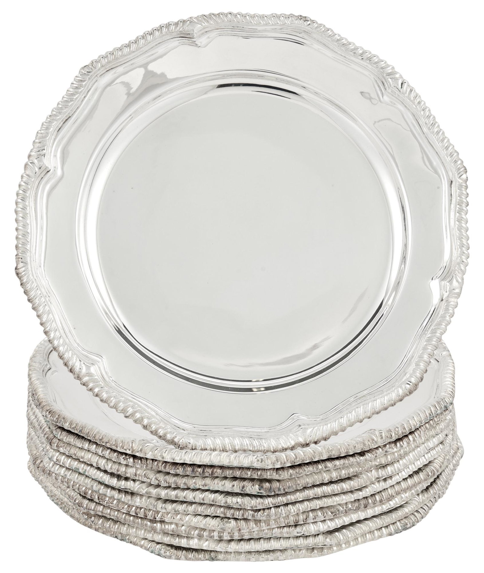 Set of Ten Silver Plated Chargers (1 of 4)