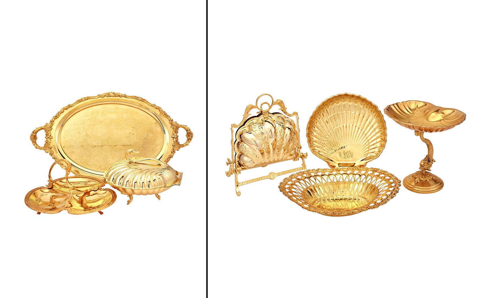 Group of Sterling Silver Gilt and Gilt-Metal Table Articles (1 of 5)