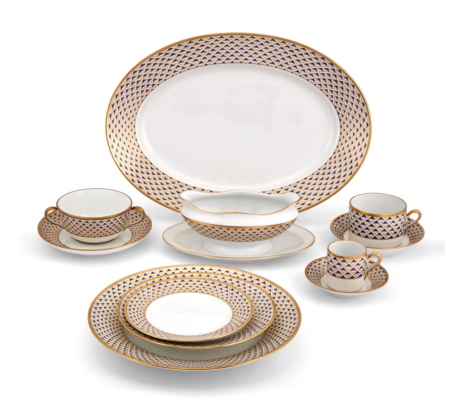 Richard Ginori Diamante/Diamanti Pattern Porcelain Dinner Service (1 of 3)