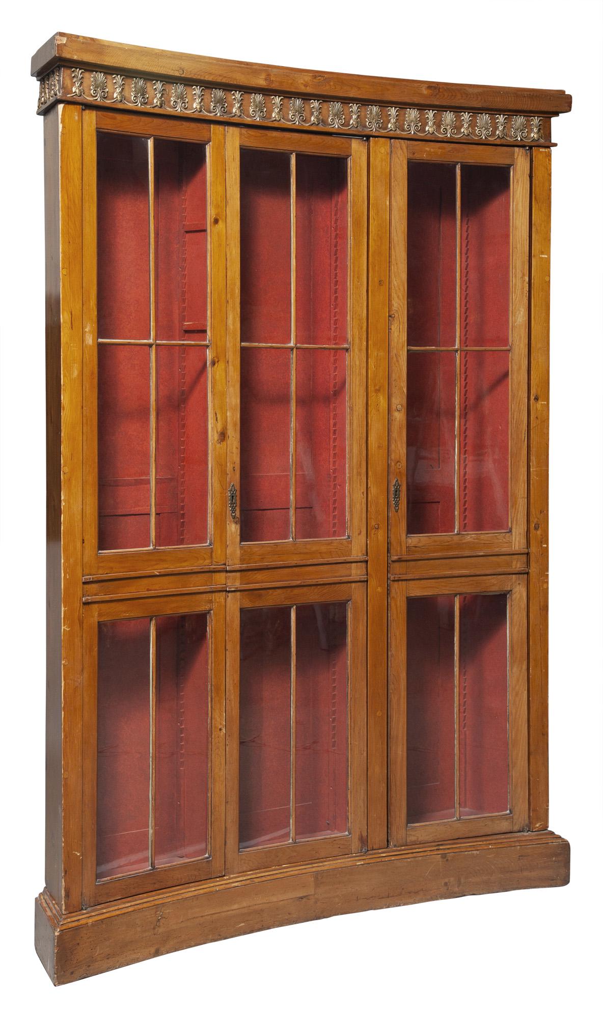 George III Style Pine Incurved Bookcase (1 of 4)