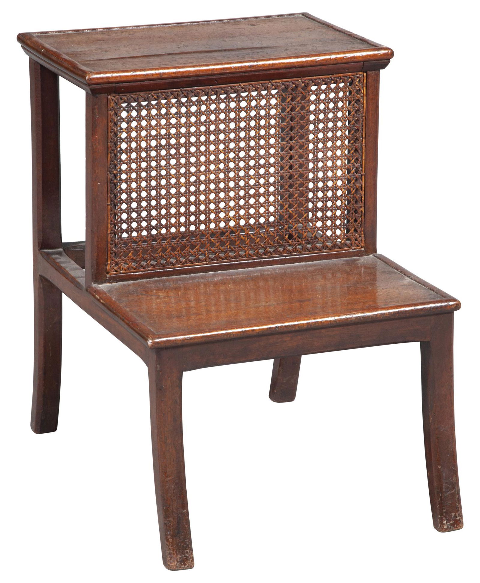 Regency Mahogany and Caned Bed Steps (1 of 5)