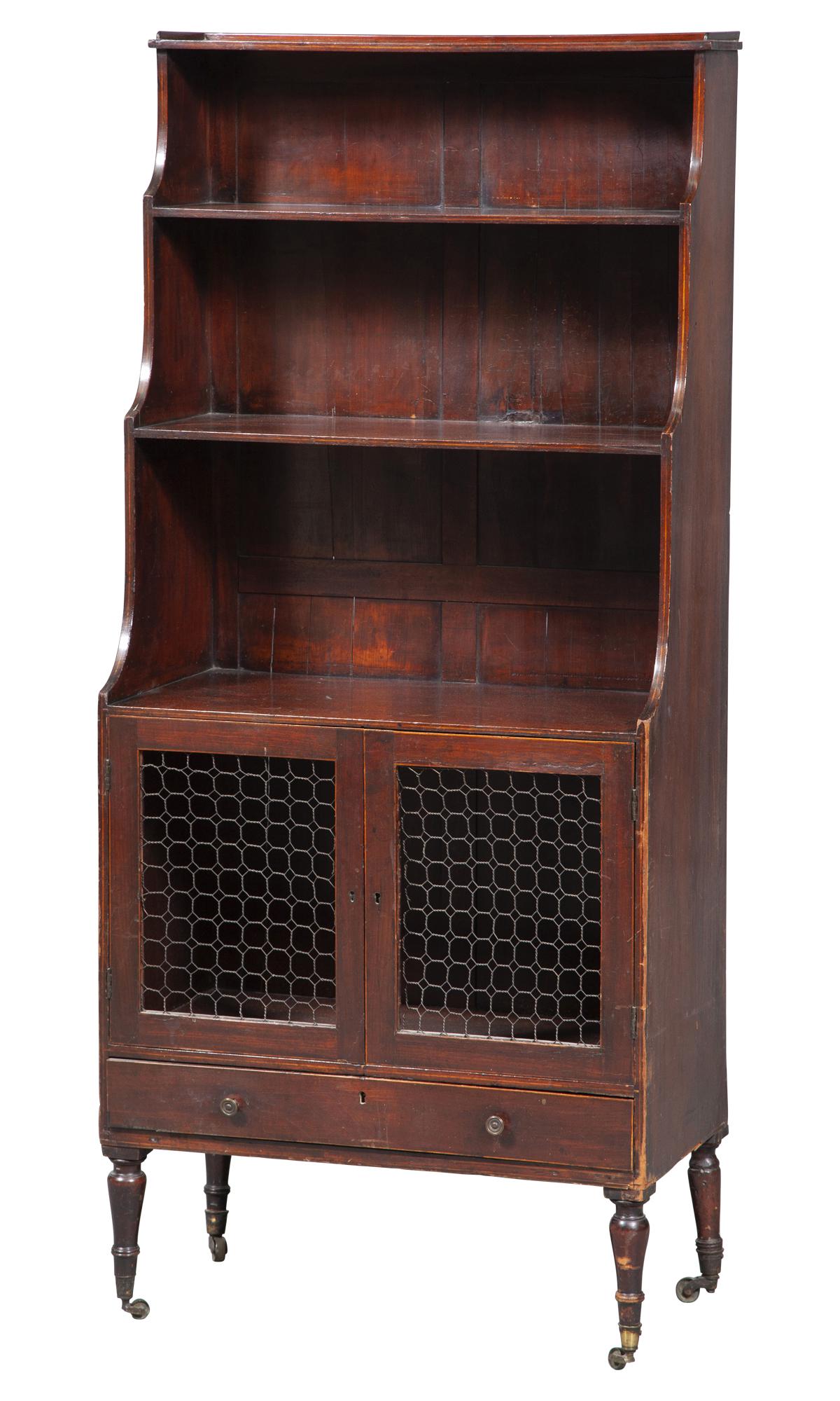Regency Mahogany Bookshelf Cabinet (1 of 5)