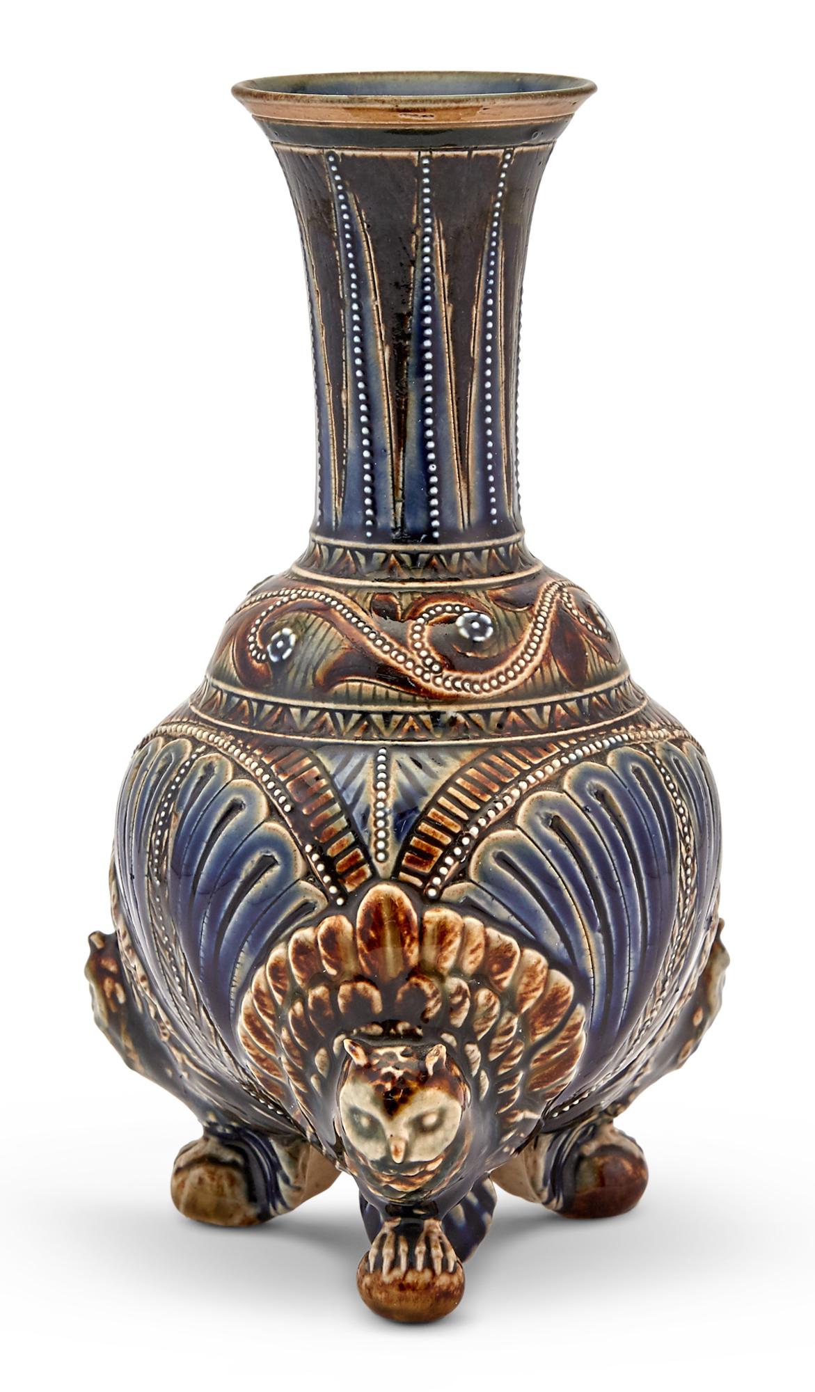 Doulton Lambeth Stoneware "Owl" Vase (1 of 3)