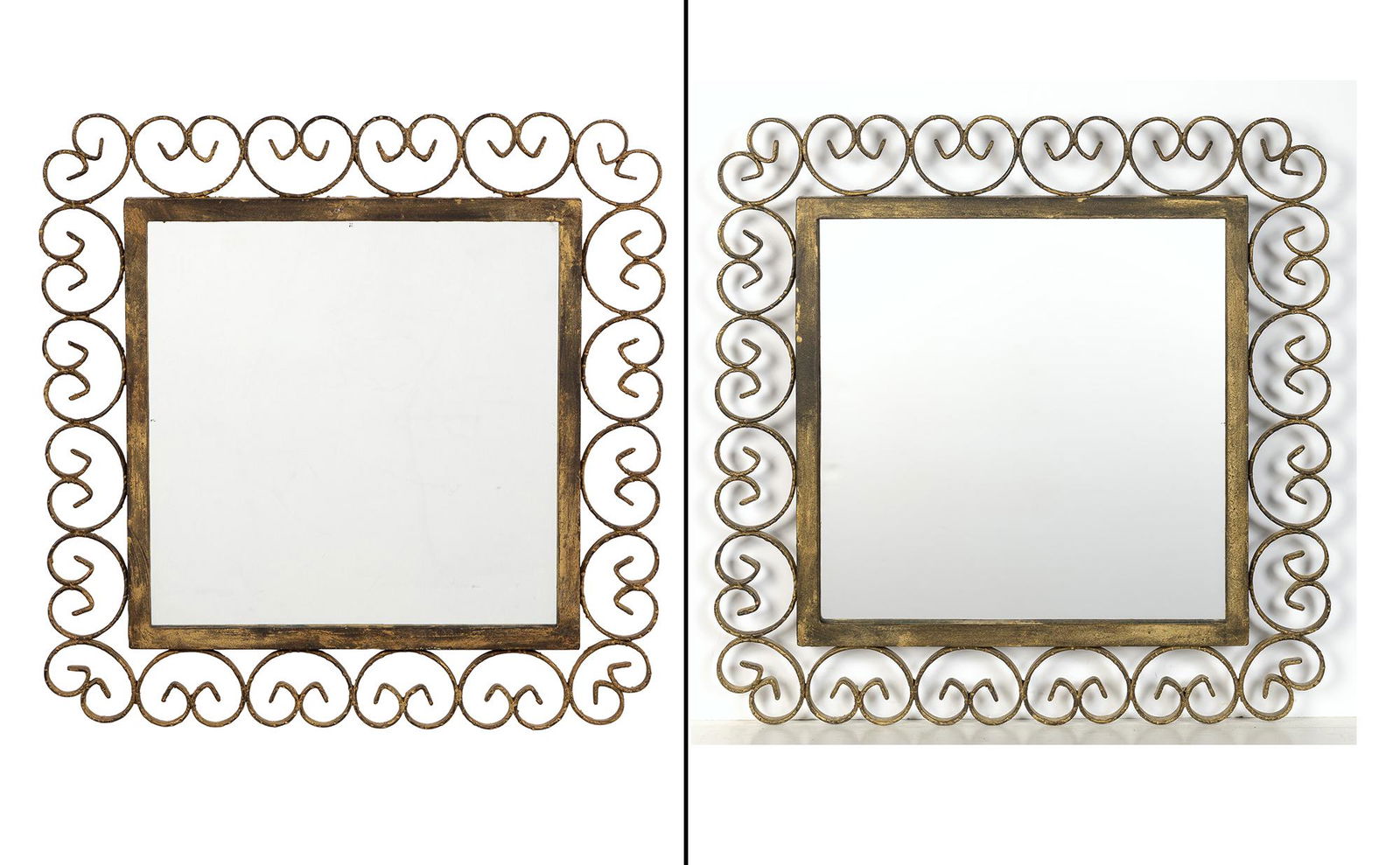 Pair of Metal and Gilt-Framed Mirrors (1 of 4)