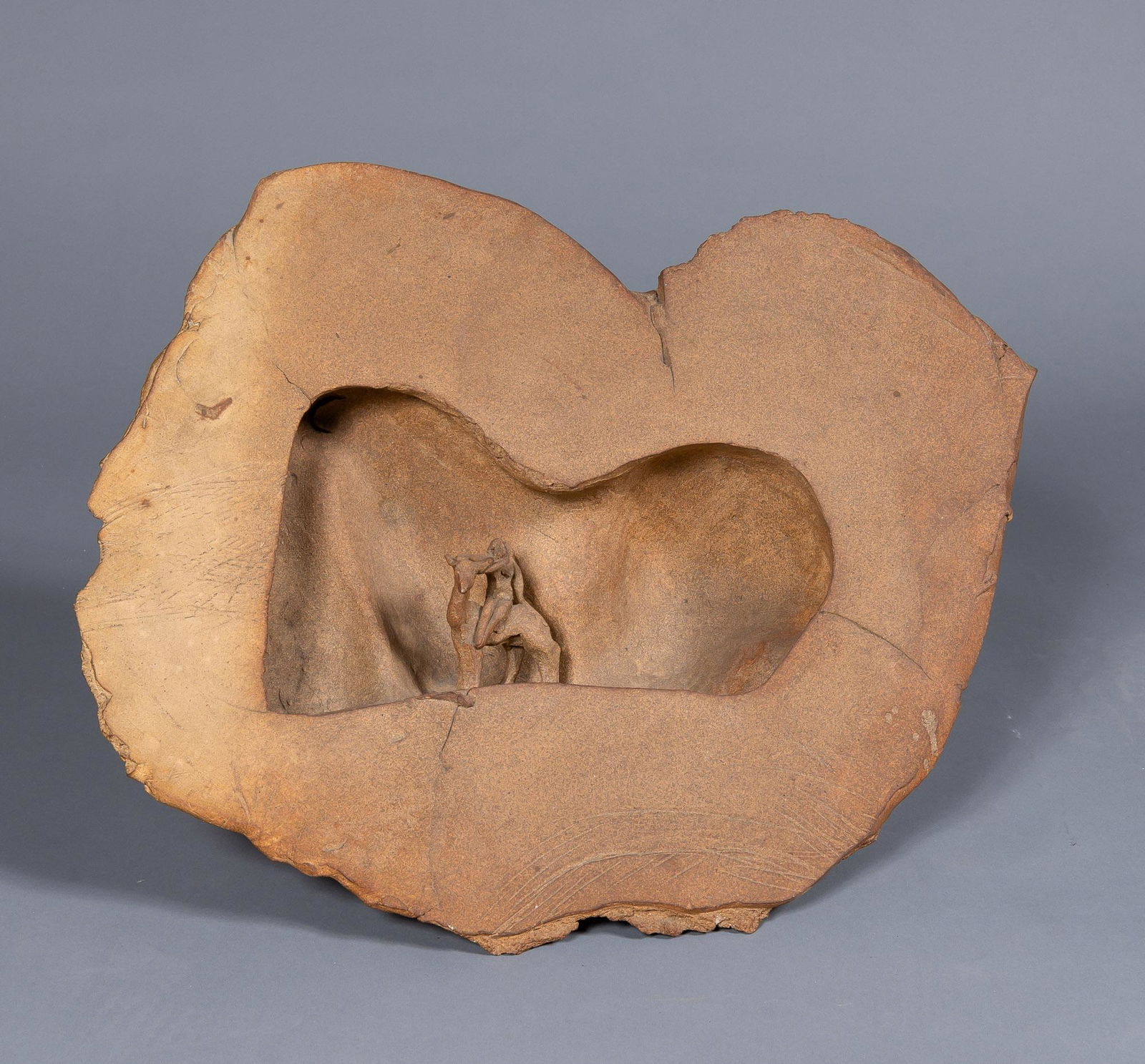 Mary Frank American, b. 1933 Untitled (Nude on Horseback): Mary Frank American, b. 1933 Untitled (Nude on Horseback) Terracotta 21 x 22 1/4 x 4 inches (53.3 x 56.5 x 10.2 cm) C