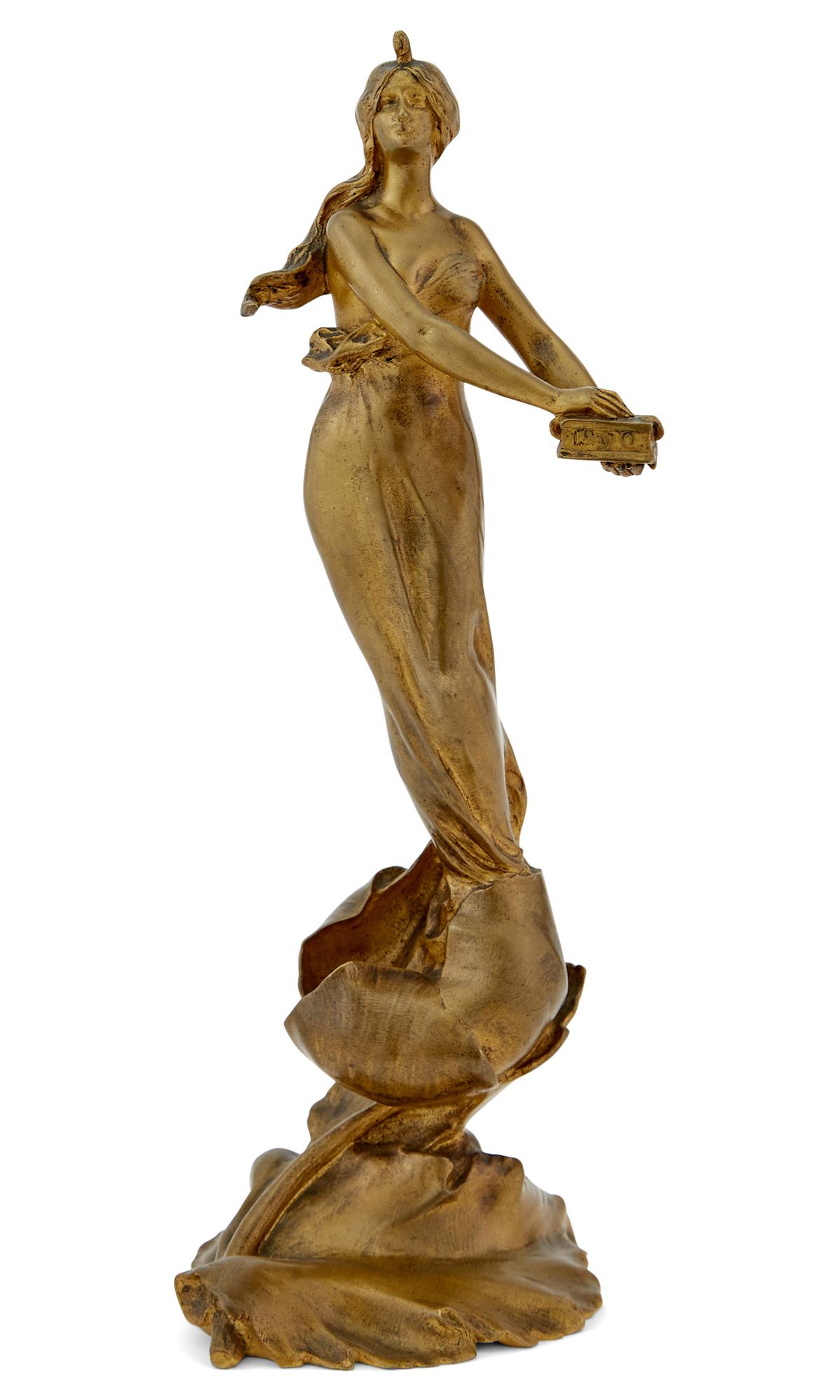 French Art Nouveau Gilt-Bronze Figure of a Woman (1 of 5)