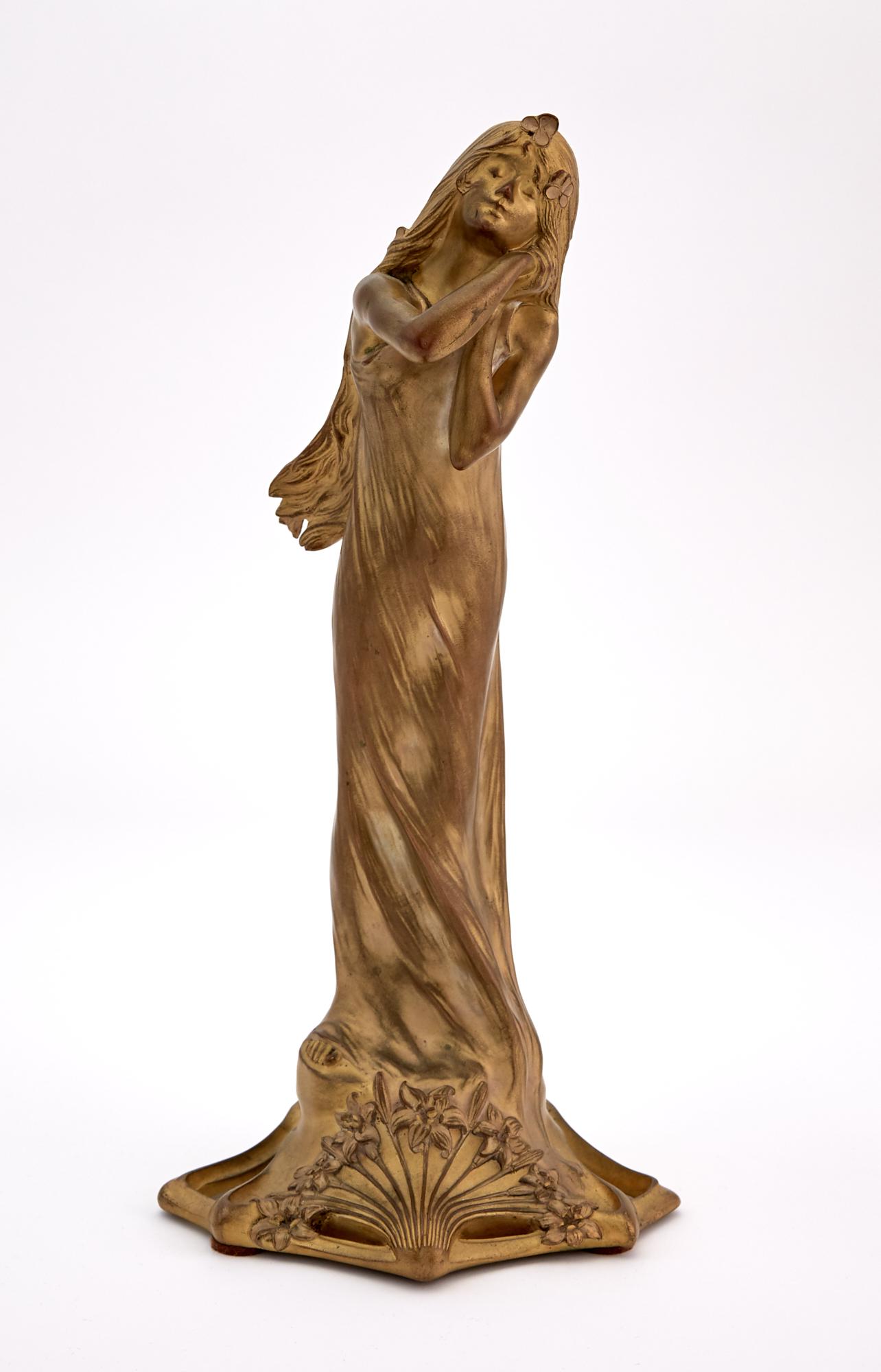 French Art Nouveau Gilt-Bronze Figure of a Maiden (1 of 6)