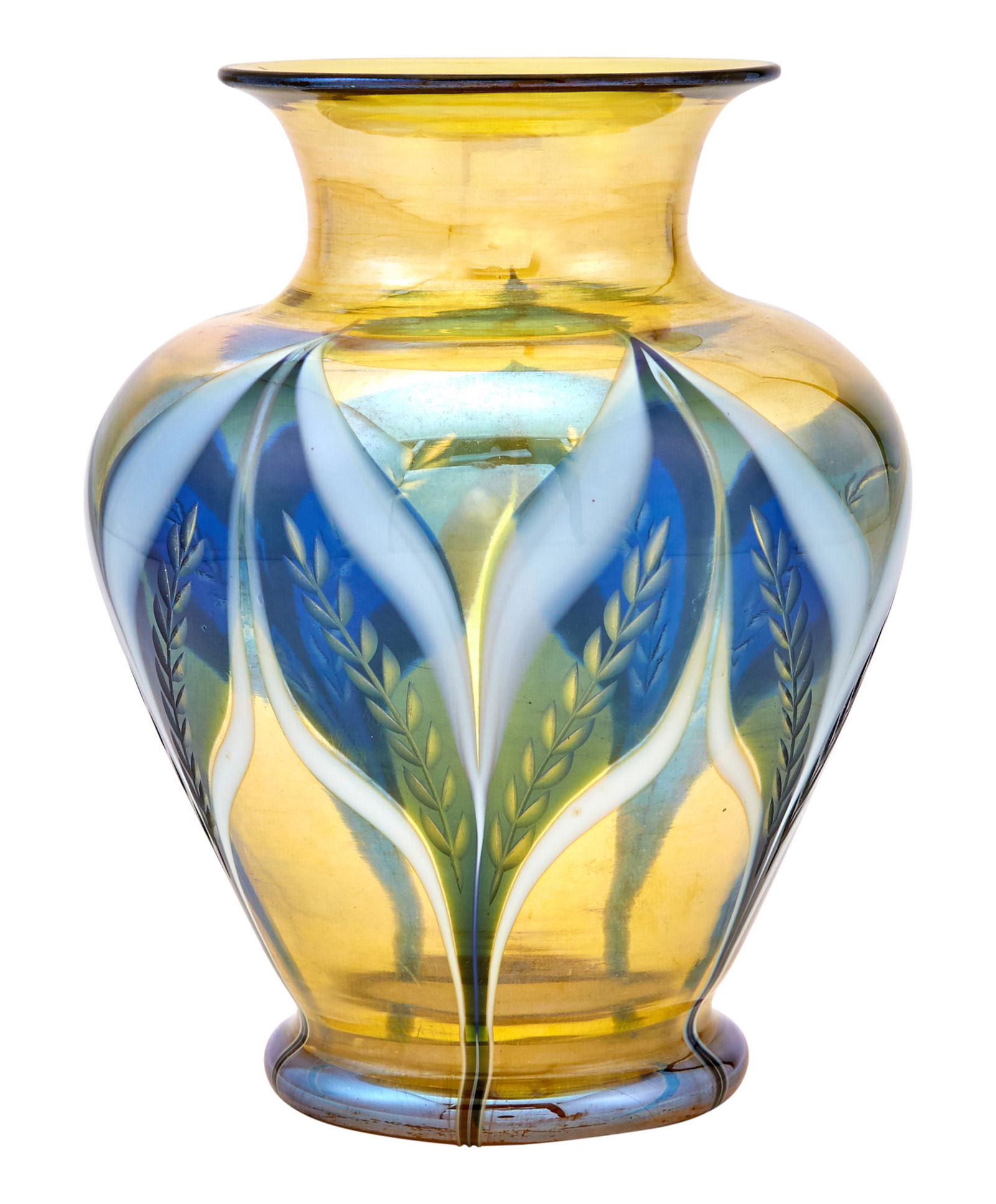 Durand Art Glass Division of the Vineland Flint Glassworks Wheel-Engraved Glass Vase (1 of 4)