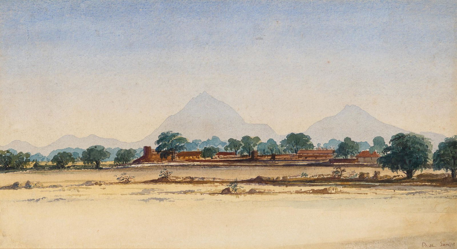 Paul Sample American, 1896-1974 Mountain Landscape: Paul Sample American, 1896-1974 Mountain Landscape Signed Paul Sample (lr) Watercolor on paper 9 1/4 x 16 1/2 inches (23.5 x 41.9 cm) C