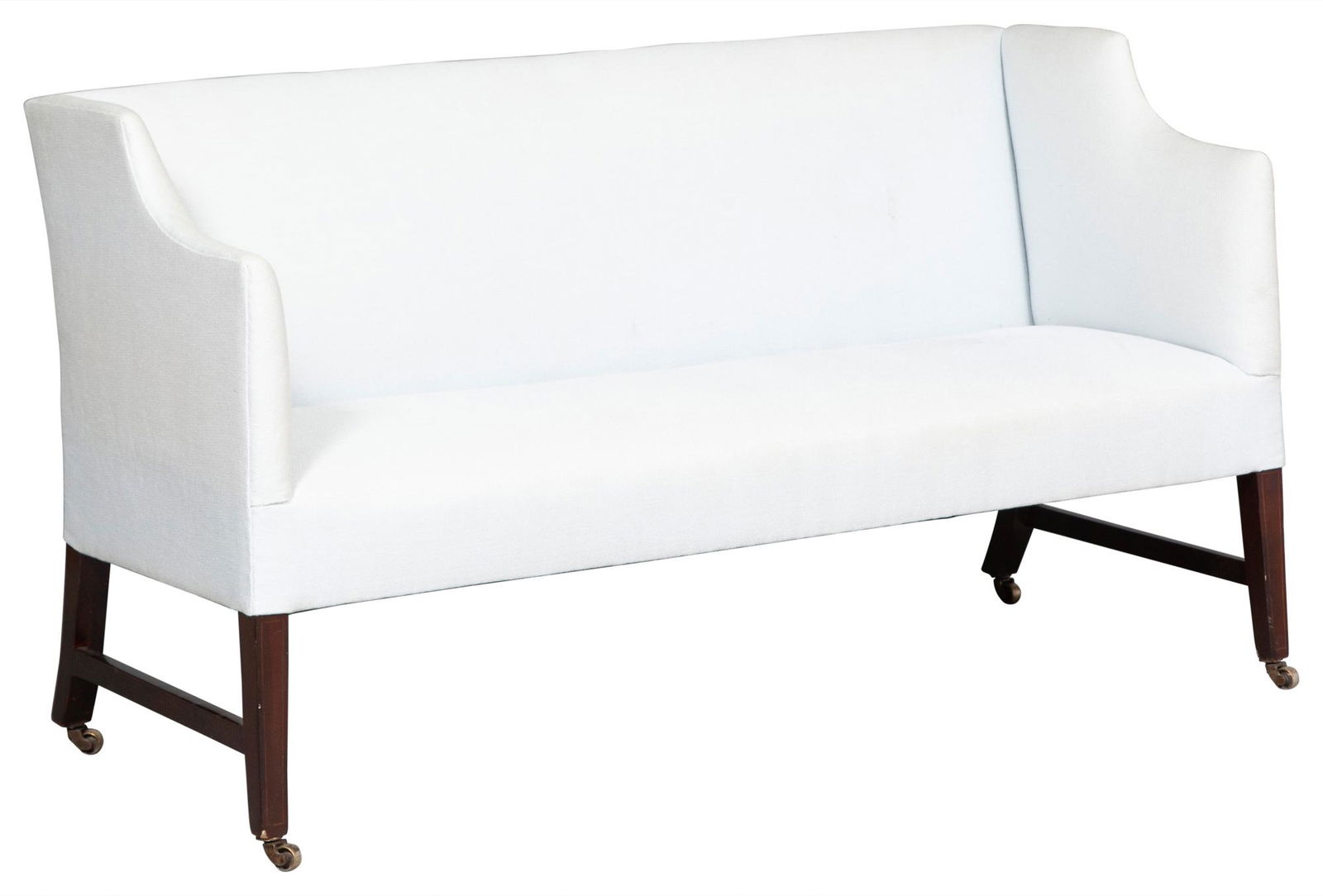 George III Style Upholstered Mahogany Settee (1 of 4)