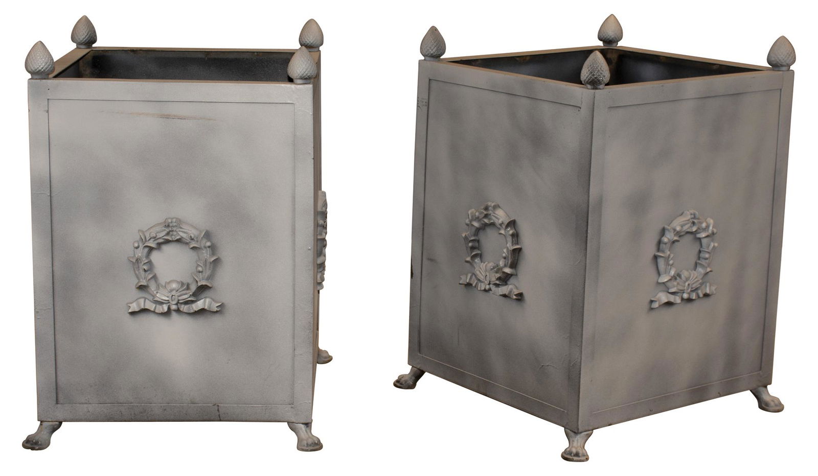 Pair of Painted Metal Planters (1 of 3)