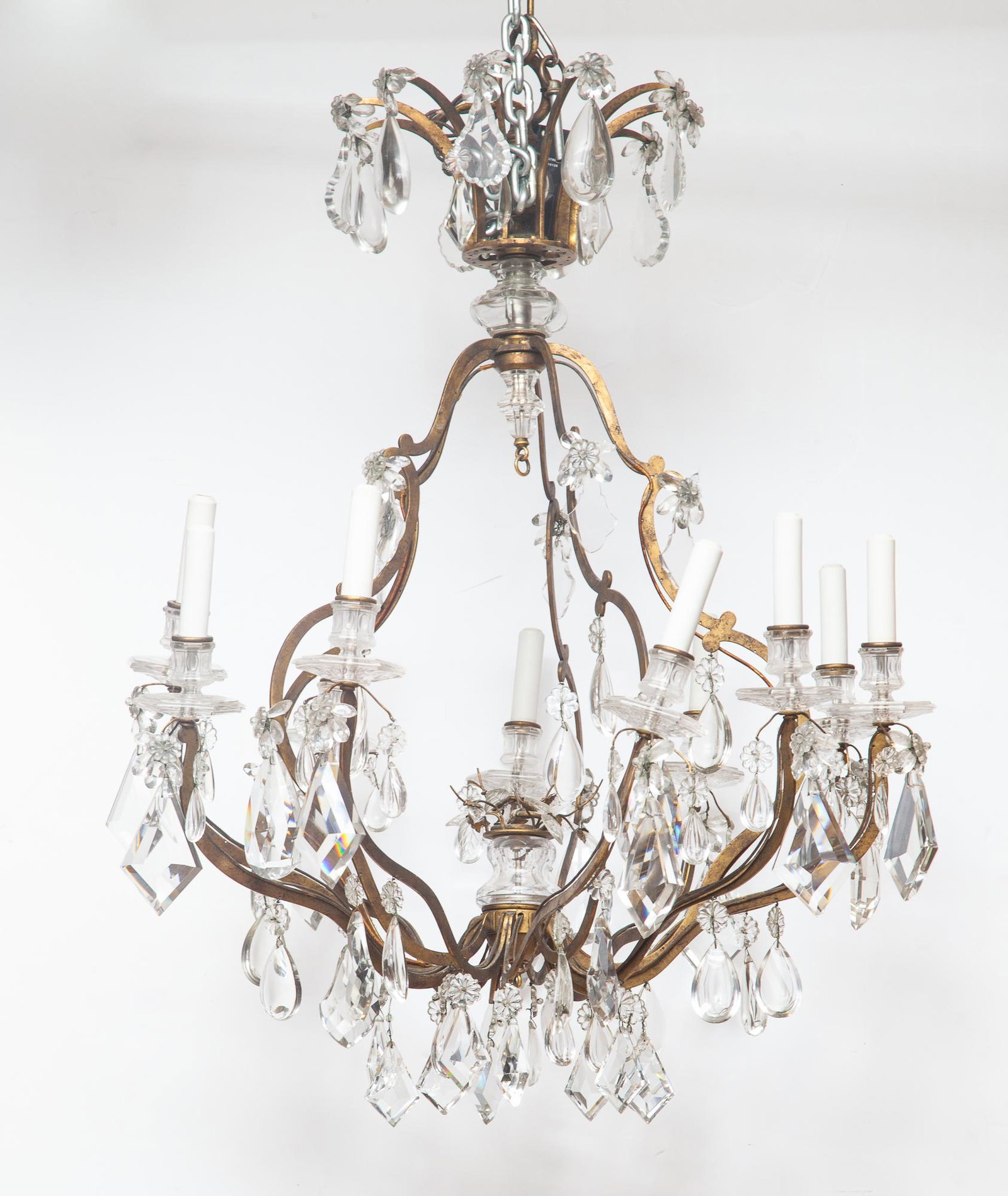 Glass and Metal Chandelier: Glass and Metal Chandelier C Property of an East Coast Collector