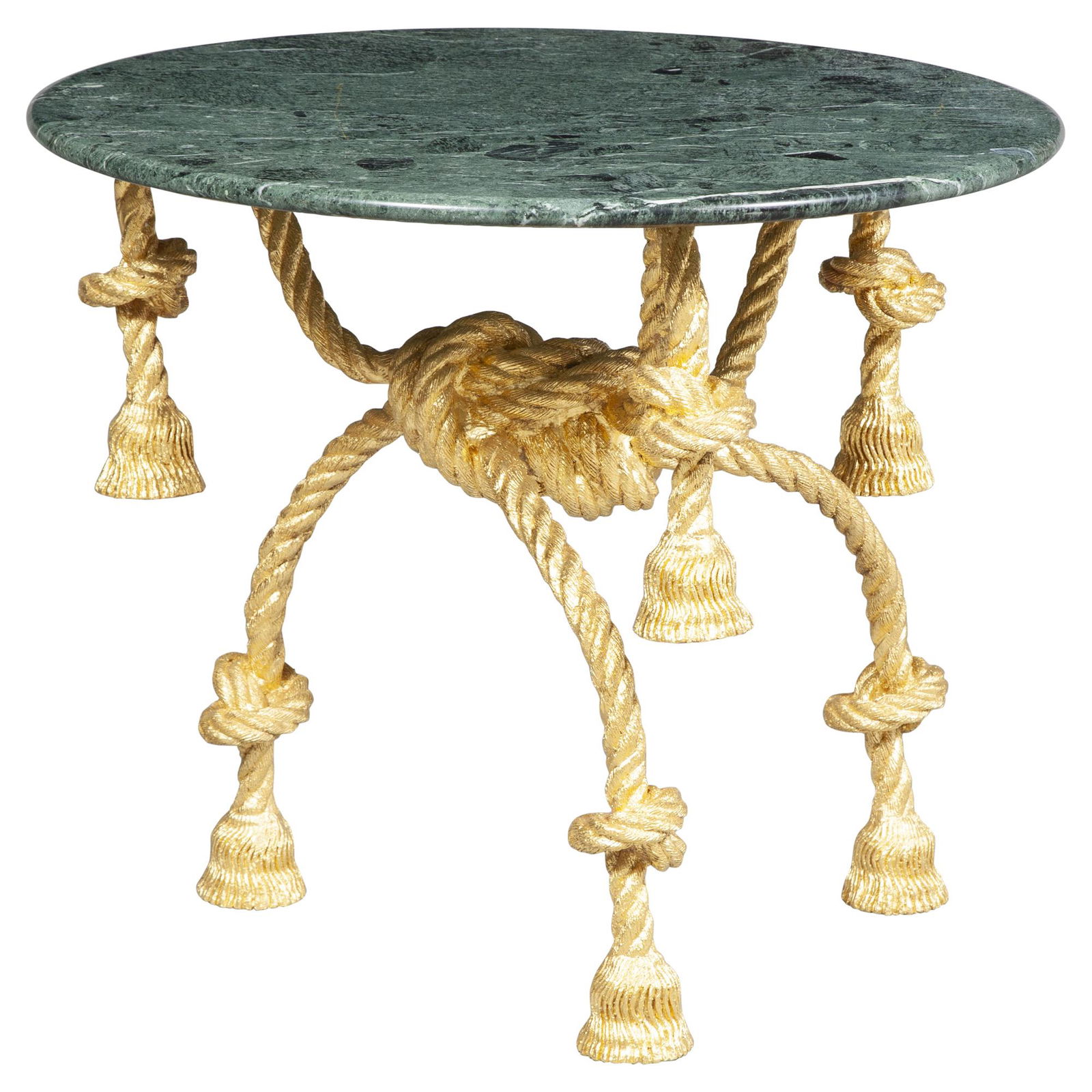 Gilt-Metal Rope Form Marble Top Occasional Table (1 of 4)
