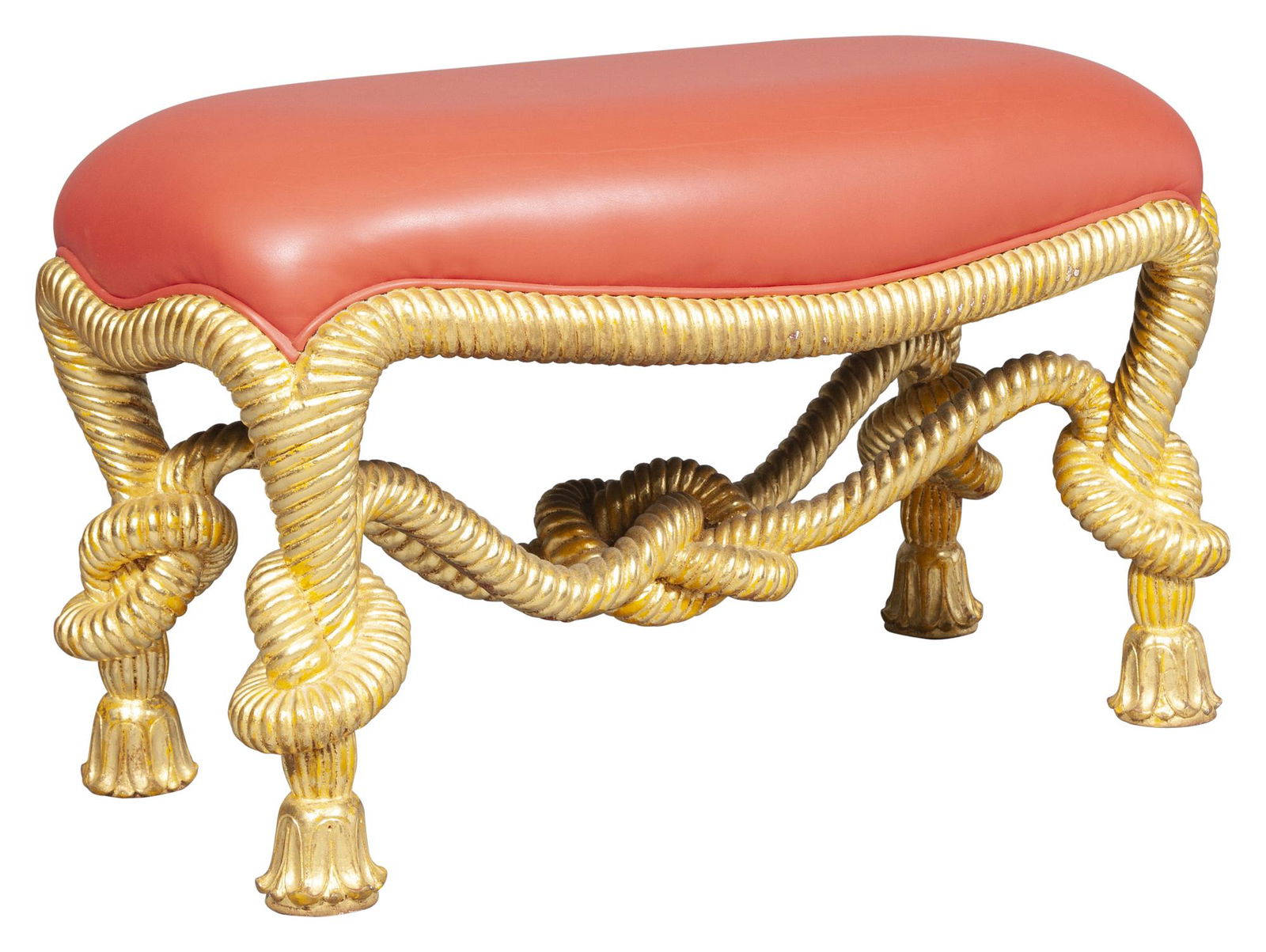 Napoleon III Style Giltwood Rope Twist Stool (1 of 4)