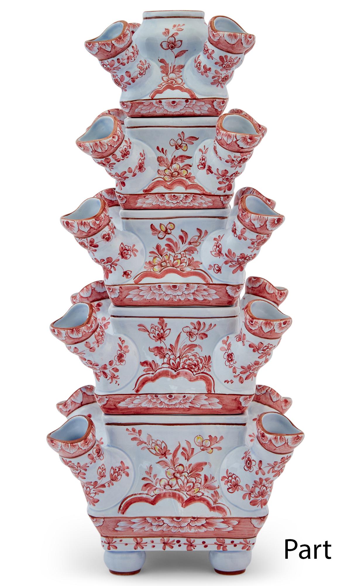 Pair of Delft Style Pottery Tulip Vases (1 of 5)