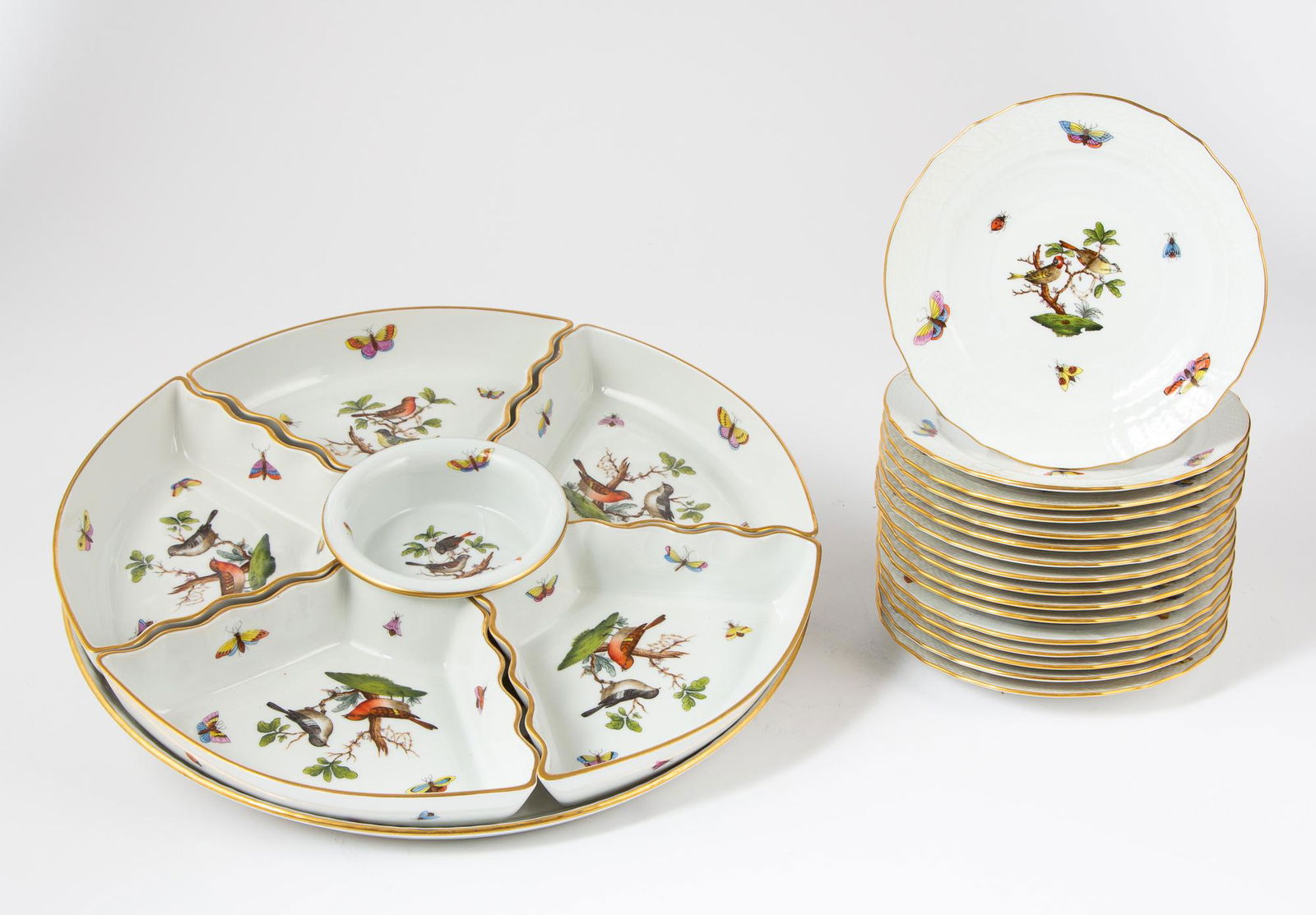 Herend Rothschild Bird Pattern Porcelain Table Articles (1 of 4)
