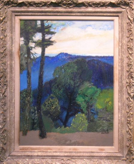 Guy Bardone French, b.1927 BRUME PRES DE ST. PAUL: Guy Bardone French, b.1927 BRUME PRES DE ST. PAUL-DE-VENCE Signed Bardone (lr), signed and dated '68 on the reverse, and titled on the stretcher Oil on canvas 24 x 18 inches