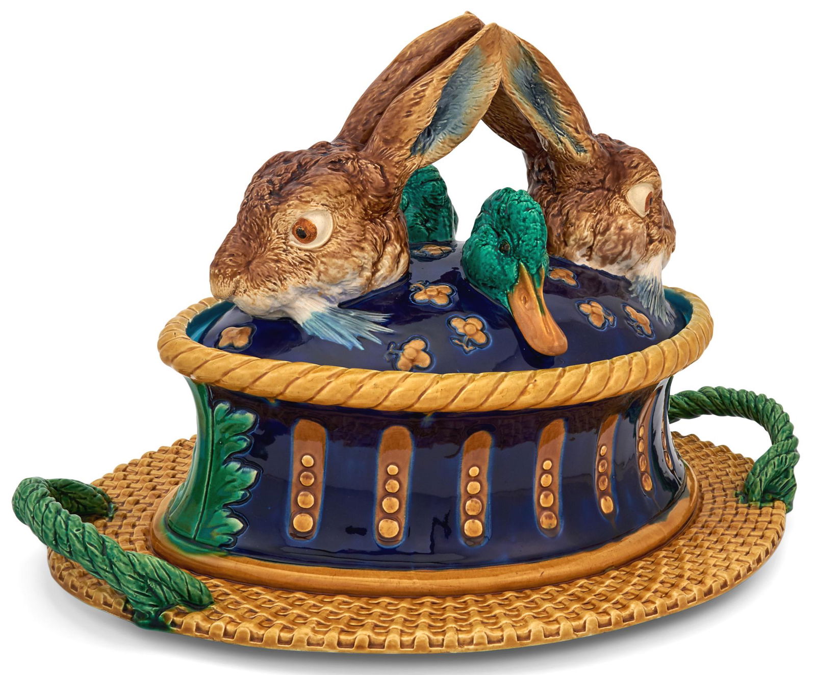 Iconic Mintons Majolica 'Hare and Duck Head' Game-Pie Dish and Cover The model attributed to Paul (1 of 5)