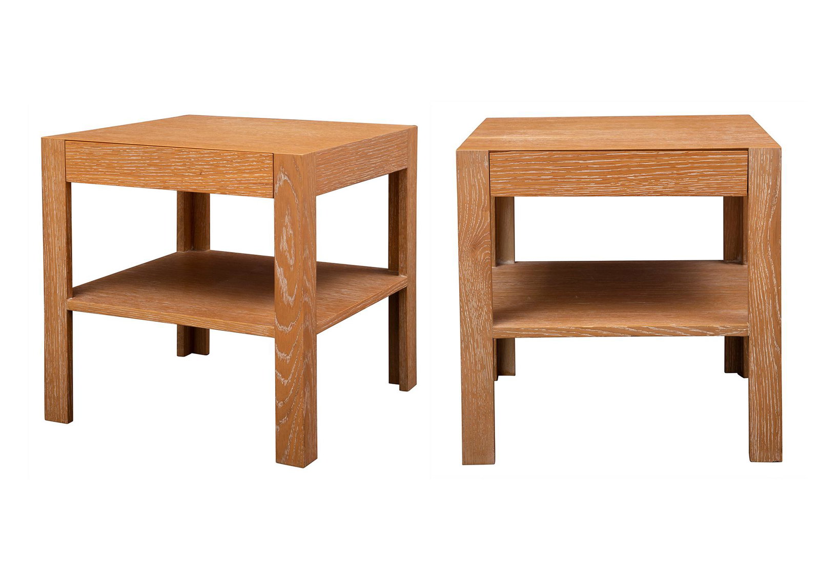 Pair of Cerused Oak Occasional Tables (1 of 6)