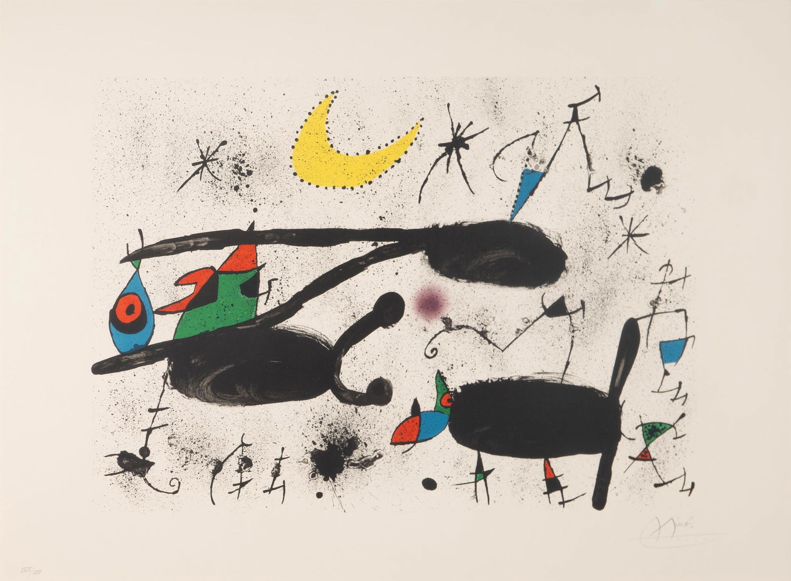 Joan Miró HOMENATGE A JOAN PRATS (MOURLOT 718) Color lithograph, framed (1 of 4)