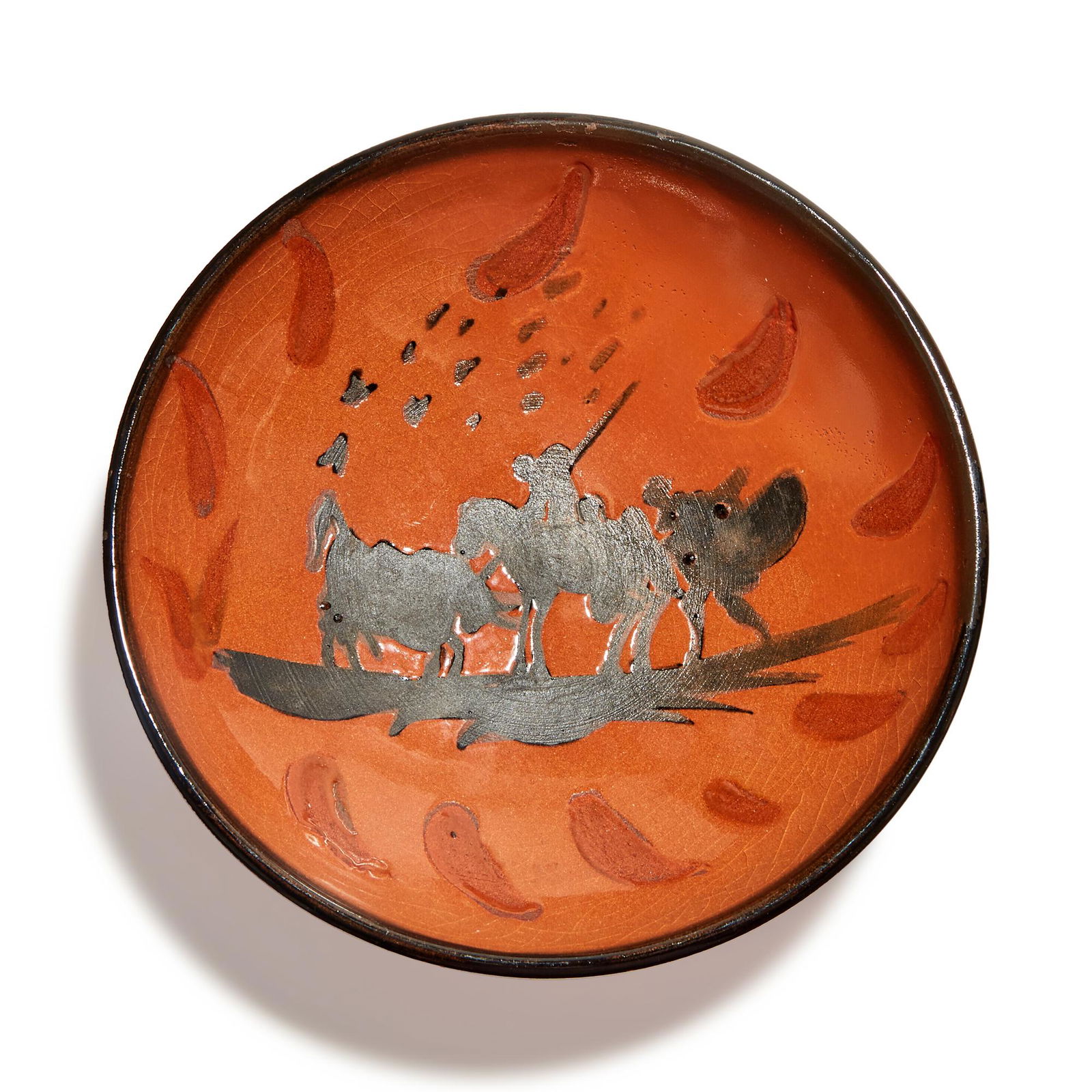 Pablo Picasso PICADOR (ALAIN RAMIÉ 211) Painted and partially glazed red ceramic dish (1 of 4)