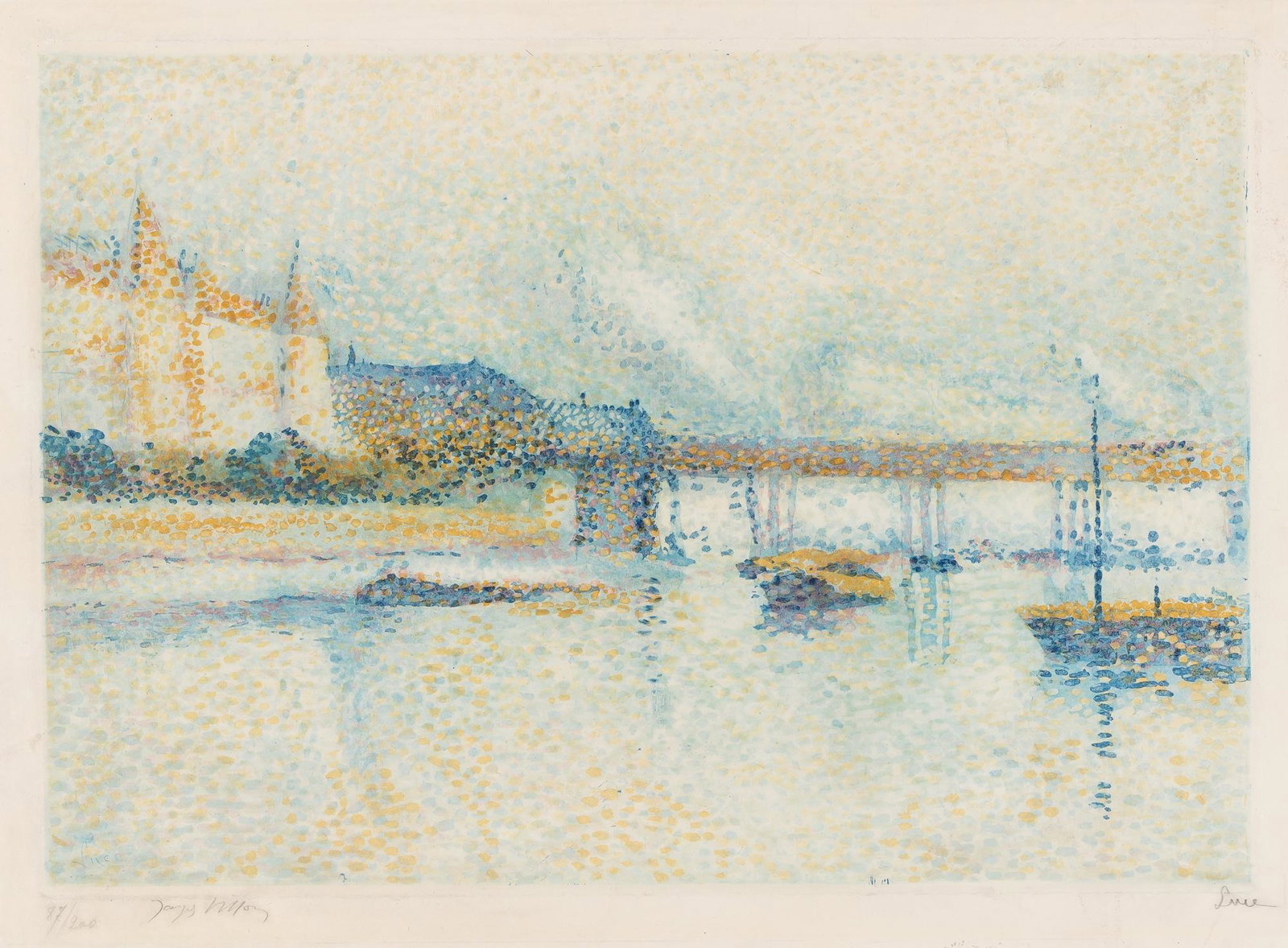 After Maximilien Luce LONDRES (GINESTET/POUILLON E 663) Color etching and aquatint by Jacques: After Maximilien Luce (1858-1941) LONDRES (GINESTET/POUILLON E 663) Color etching and aquatint by Jacques Villon, 1929, on wove paper, signed by Maximilien Luce and Jacques Villon and numbered 87/200