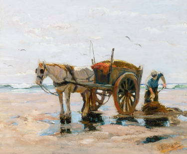 Anthony Thieme American, 1888-1954 Horse and Cart: Anthony Thieme American, 1888-1954 Horse and Cart Signed A Thieme (lr); inscribed as titled on the reverse Oil on canvas 20 x 24 inches (50.8 x 61 cm) C Property from a Prominent Private Collection