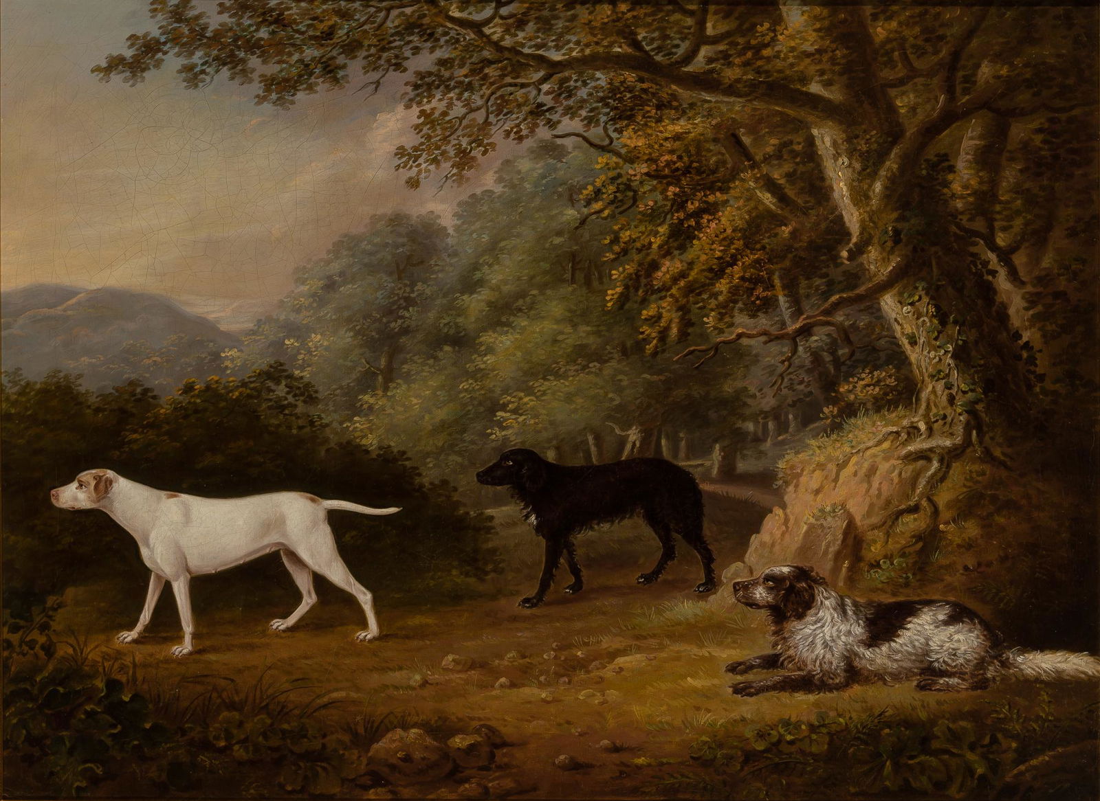 British School 19th Century Capt. James Jackson's Three Dogs (1 of 3)