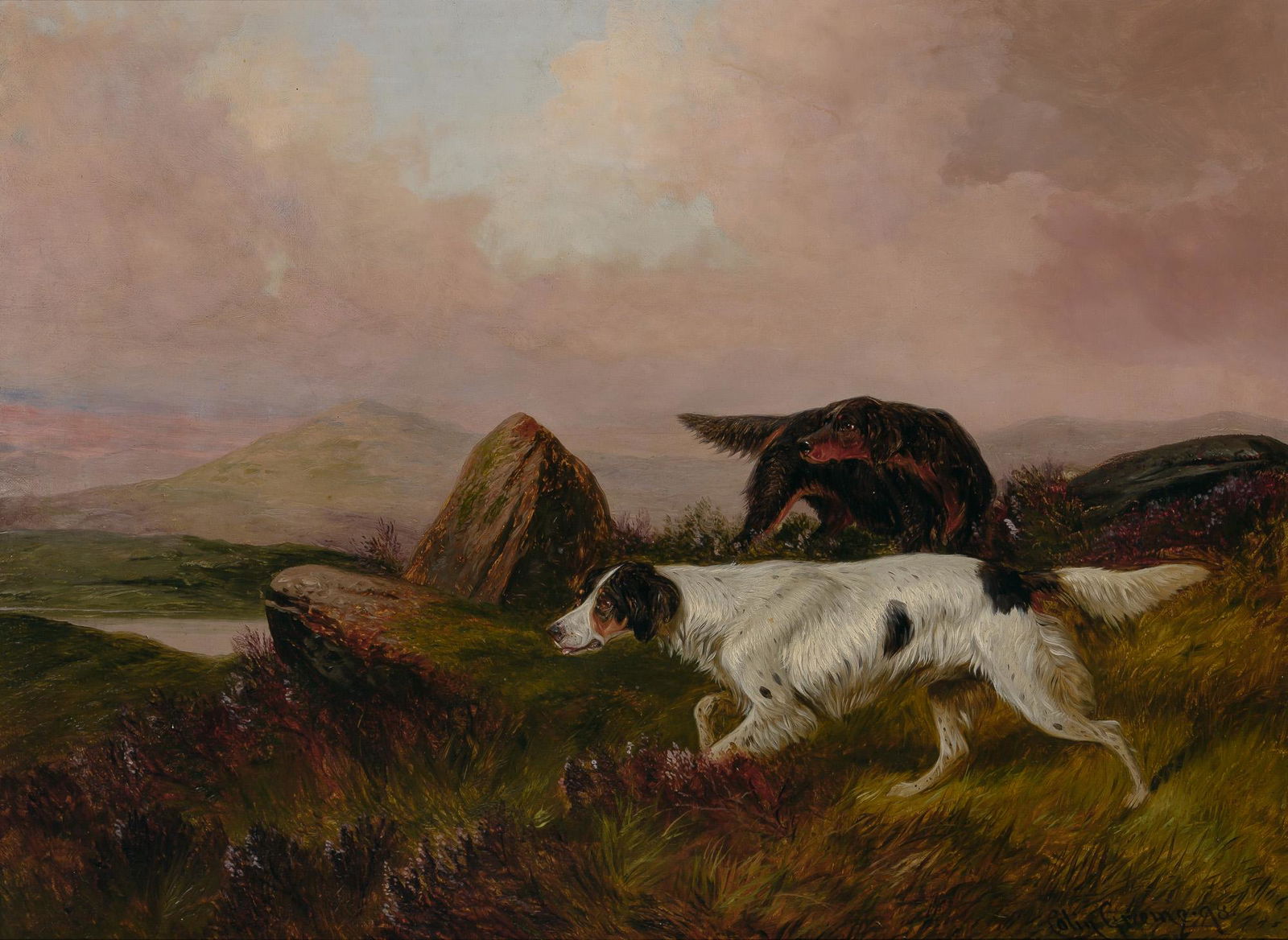 Colin Graeme British, 1858-1910 Setters on Point (English & Gordon Setters), 1898 (1 of 4)