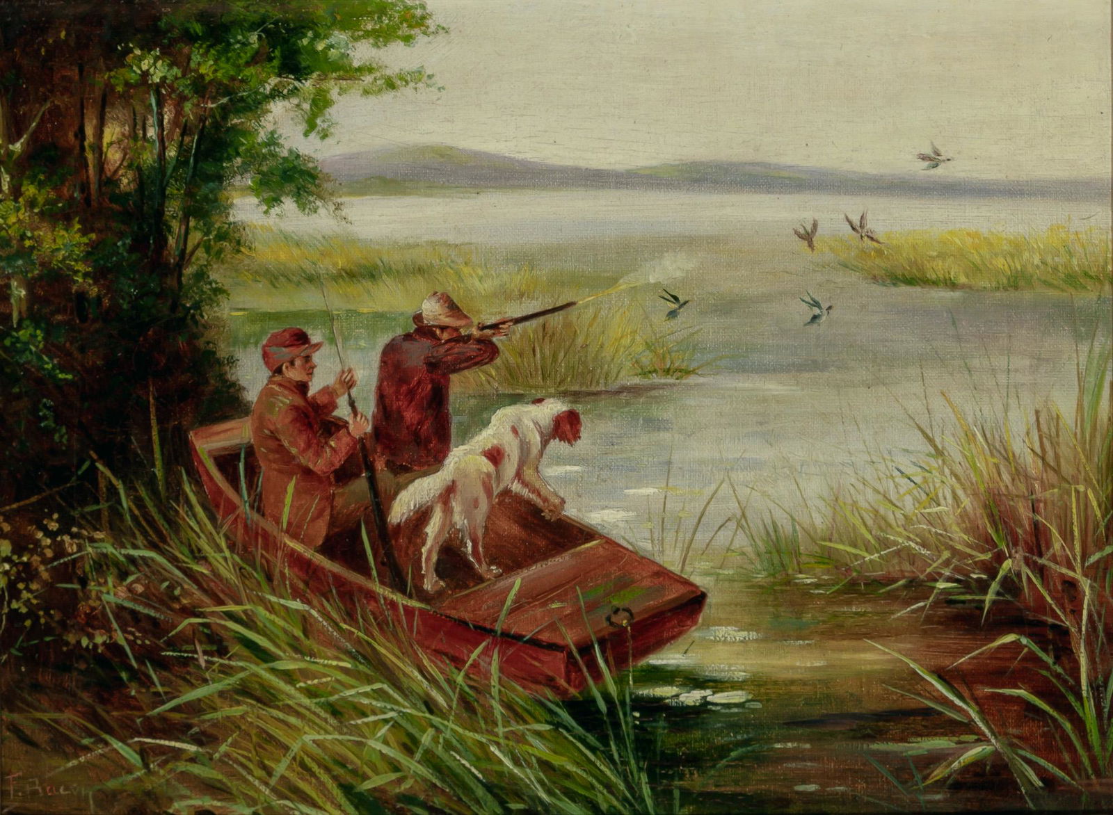 American School 19th/20th Century Duck Shooting (English Setters) (1 of 4)