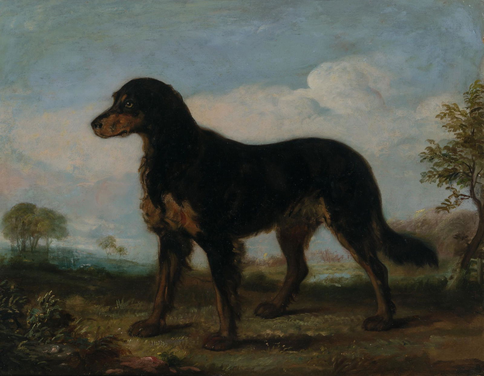 British School 19th Century Gordon Setter in a Landscape (1 of 3)