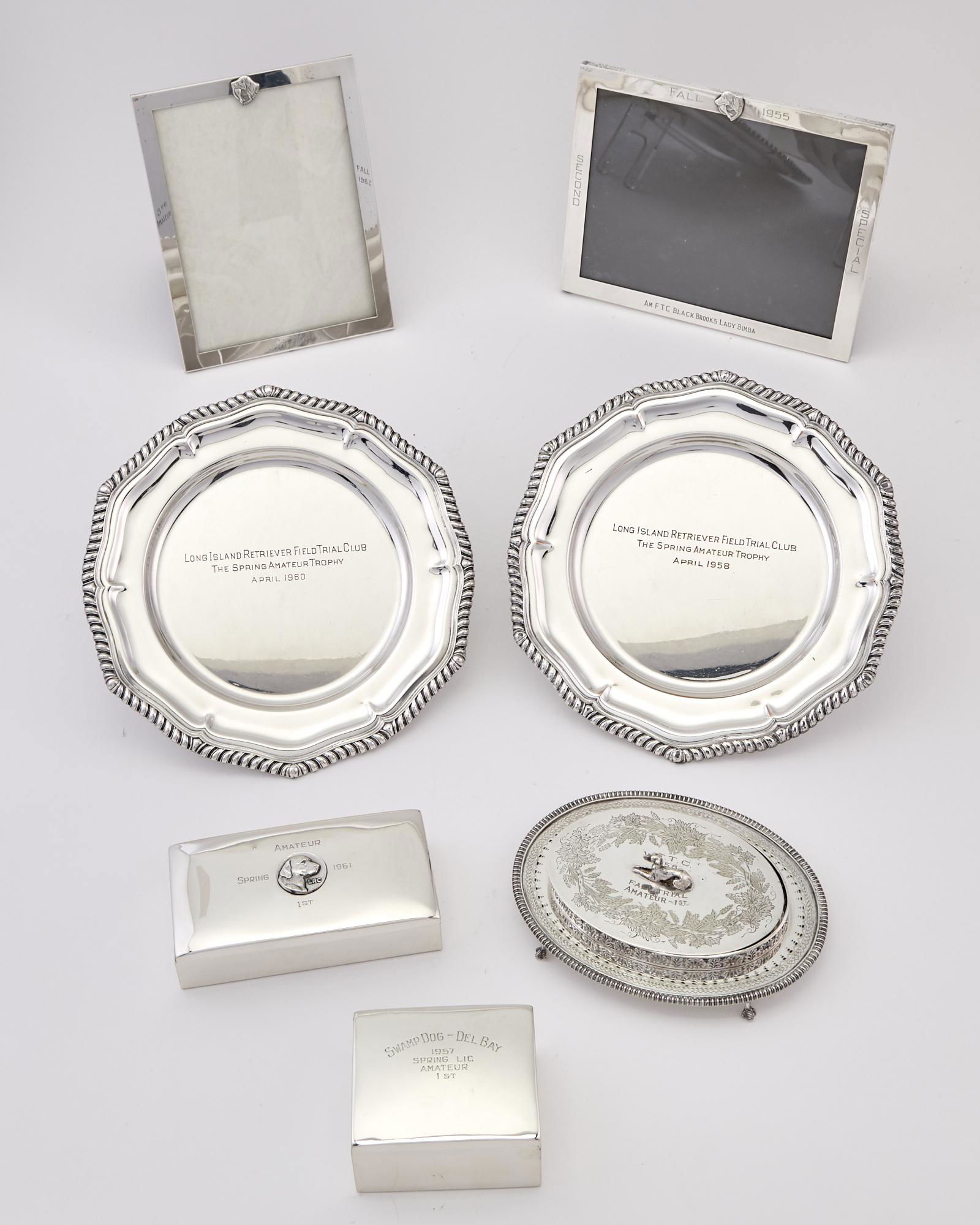 Group of American Sterling Silver and Silver Plated Kennel Club Trophies (1 of 3)