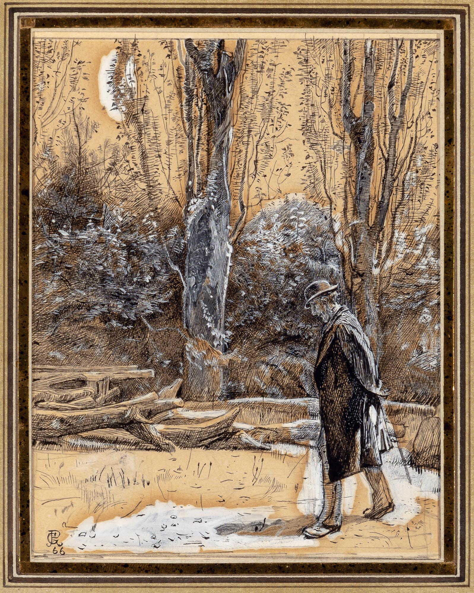 George John Pinwell British, 1842-1875 A Man Walking (1 of 4)