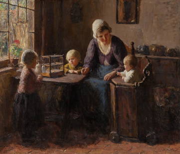 Bernard Pothast Dutch, 1882-1966 A Young Mother with her Children: Bernard Pothast Dutch, 1882-1966 A Young Mother with her Children Signed B. Pothast (lr) Oil on canvas 25 x 30 inches (63.5 x 76.3 cm) Private collection, New York C